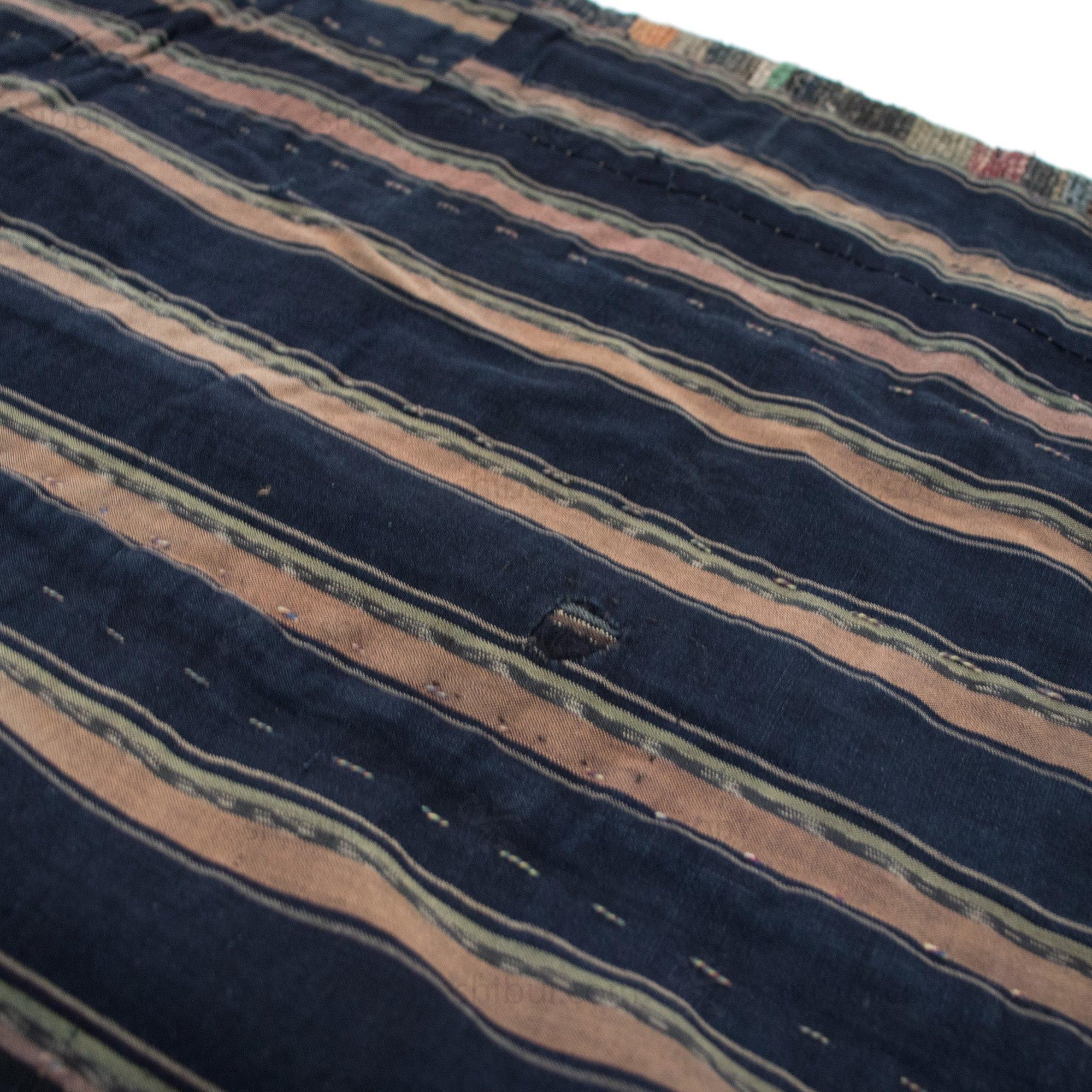 Sakiori Blanket with Indigo Back | Japanese Ragweave Folk Textile Recycling