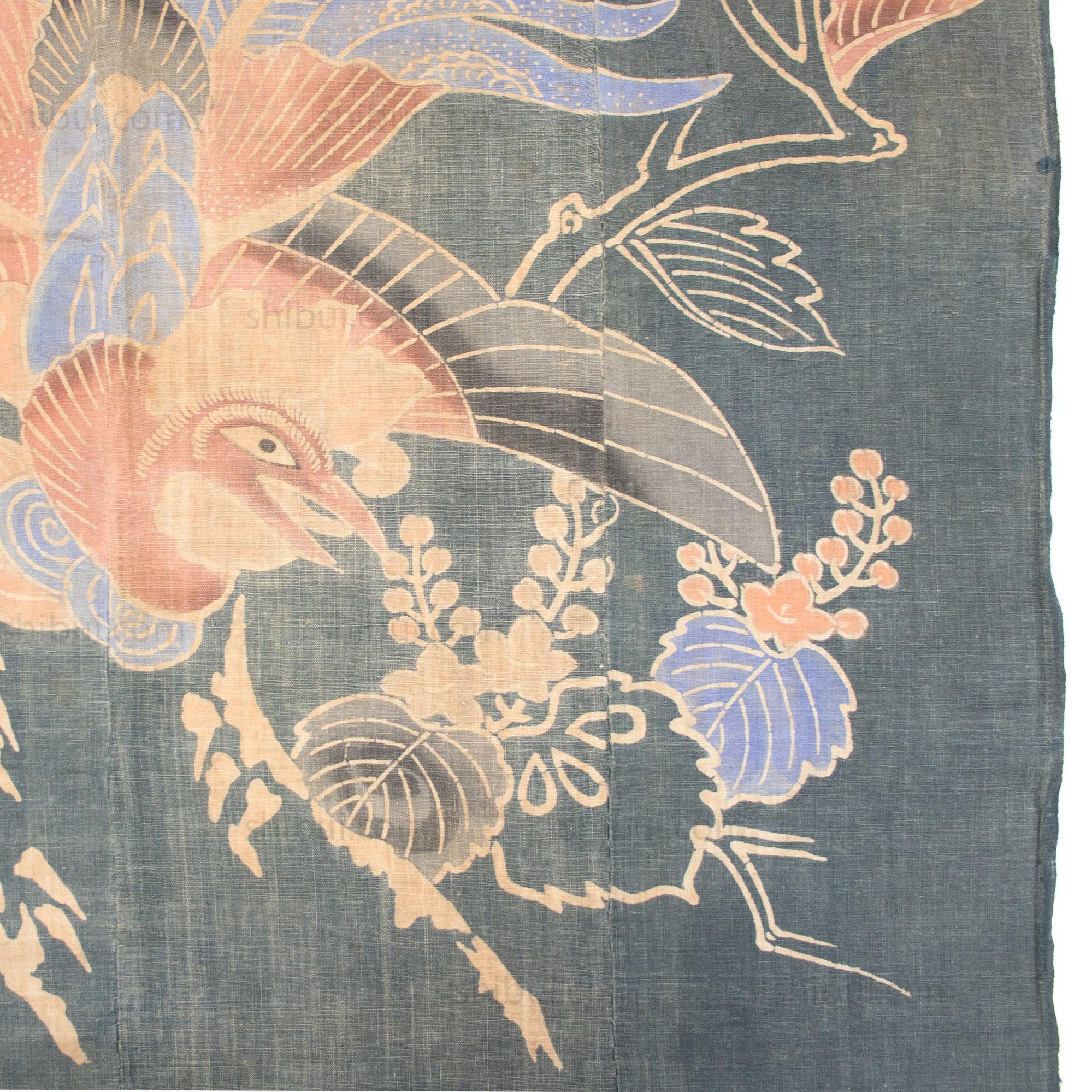 Katazome Phoenix 4 Panel futon cover