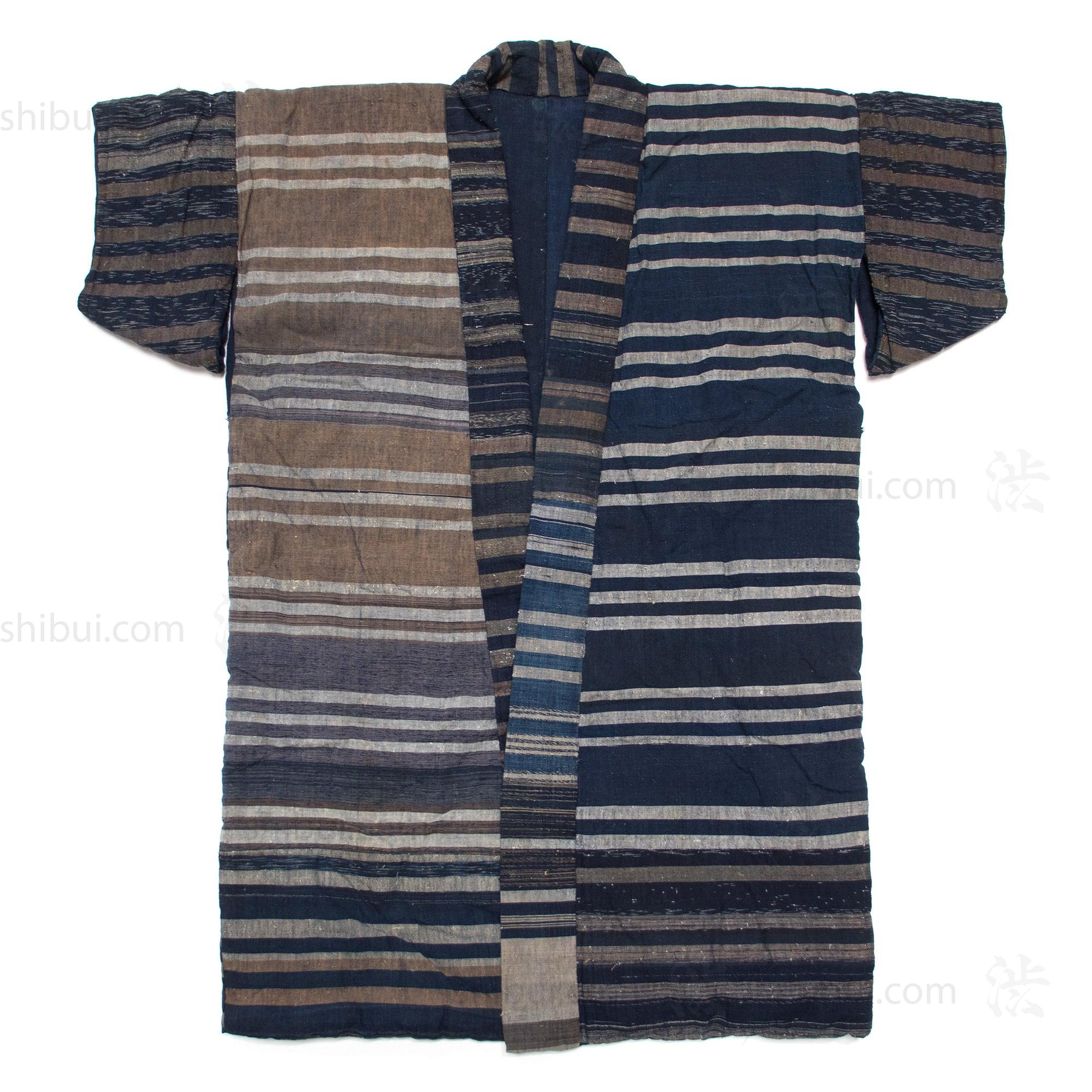 Japanese Boro Indigo Short Zanshiori Shima Coat