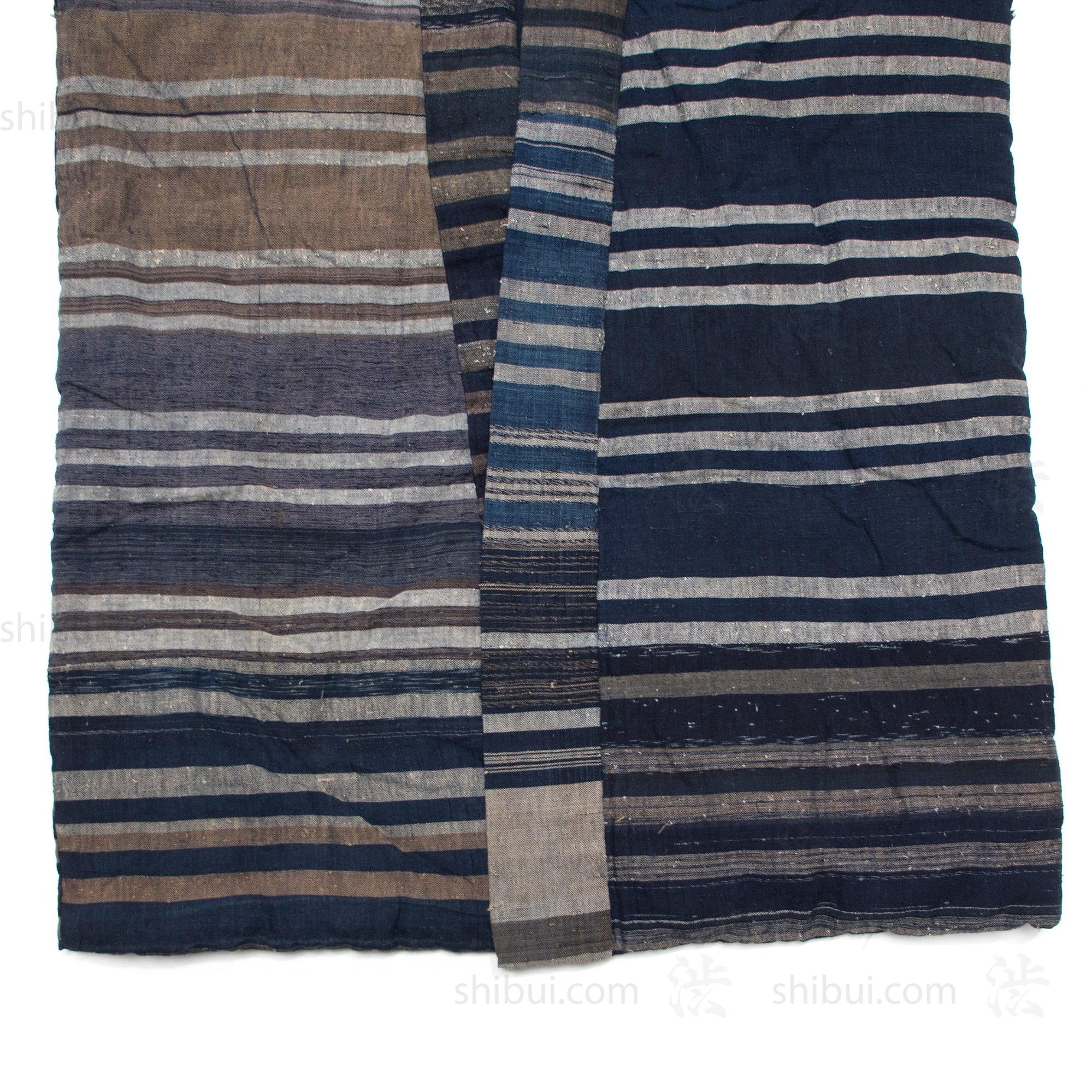 Japanese Boro Indigo Short Zanshiori Shima Coat