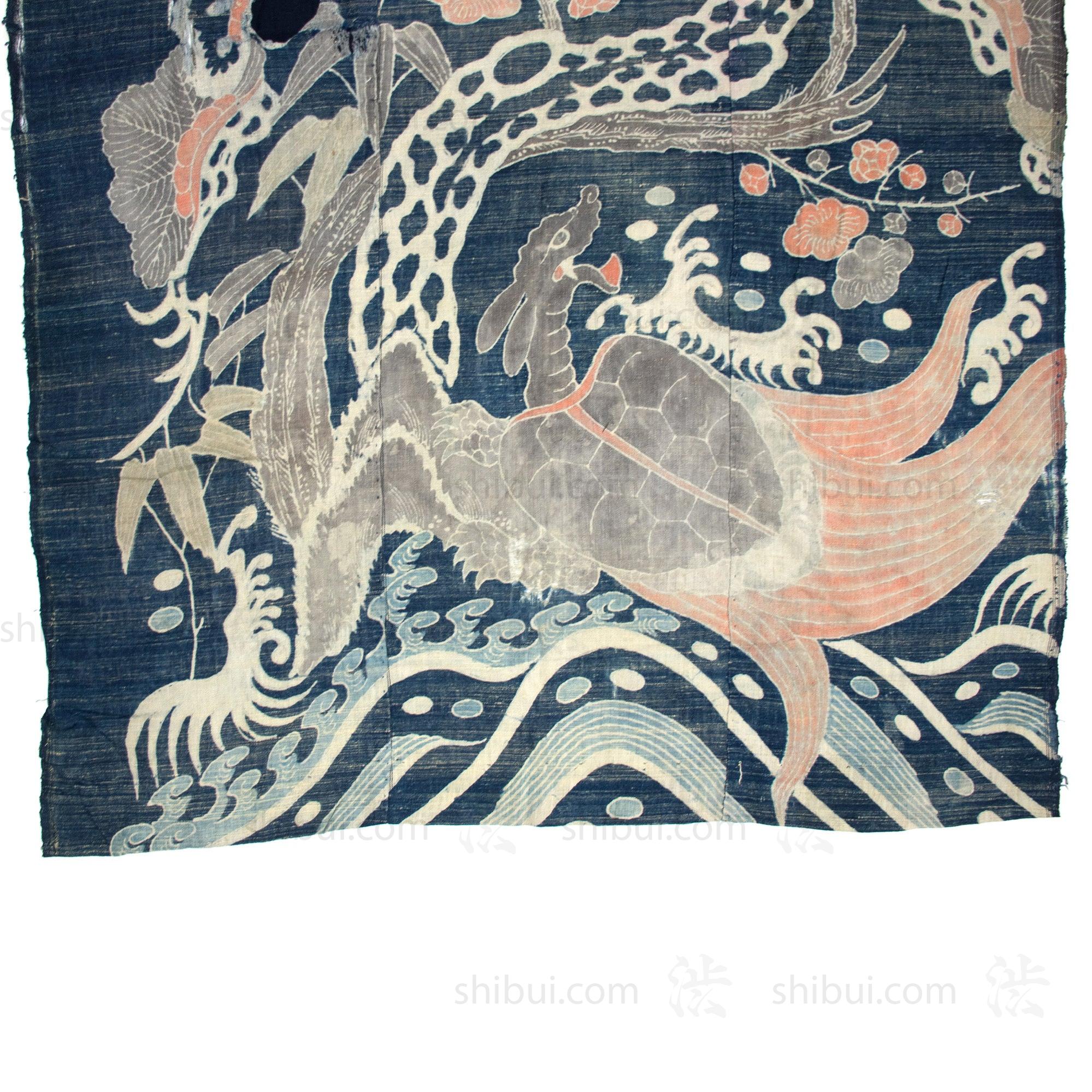 Tsutsugaki Crane and Tortoise Futon Cover