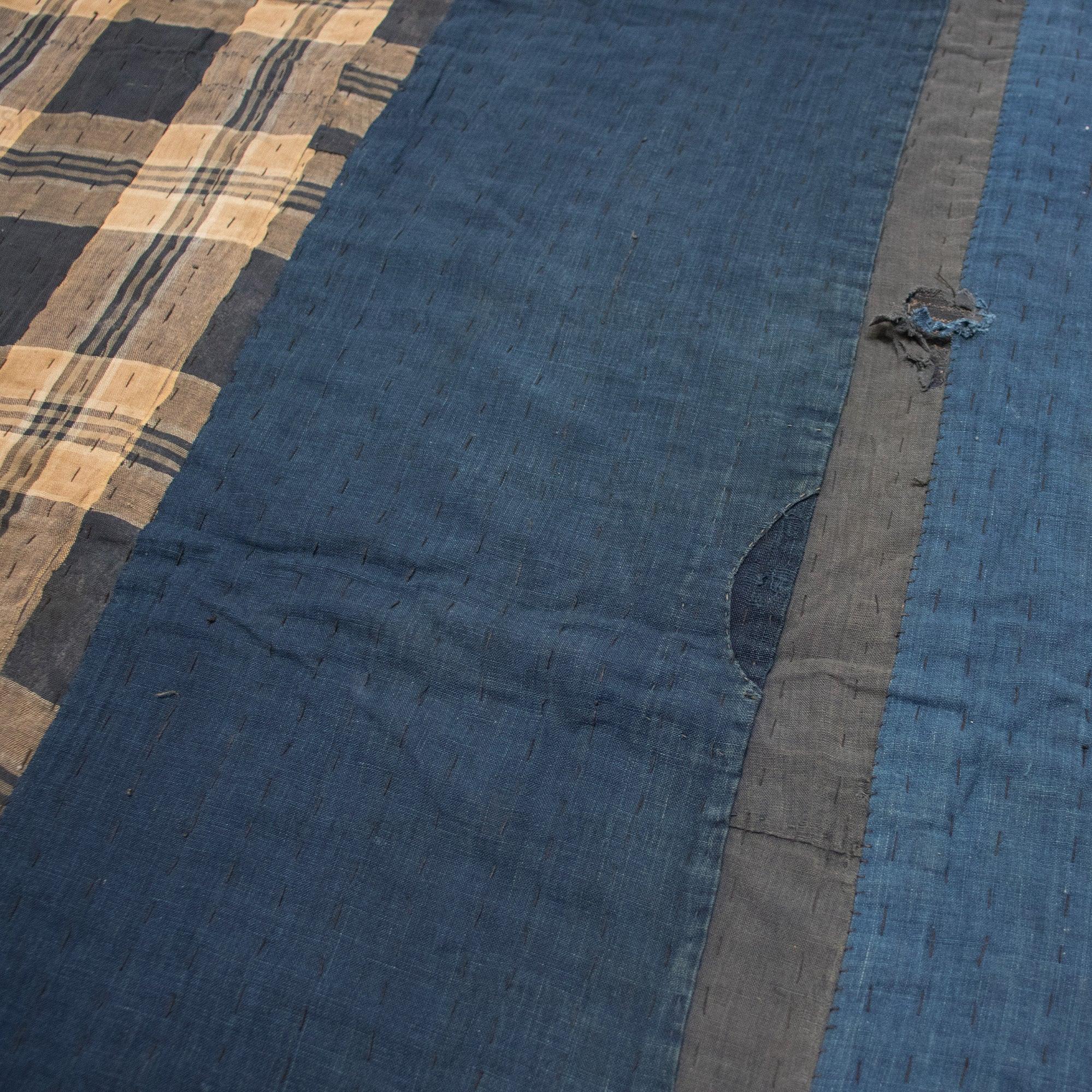 Boro Multilayer Blanket Made From Happi Coat | Japanese Indigo