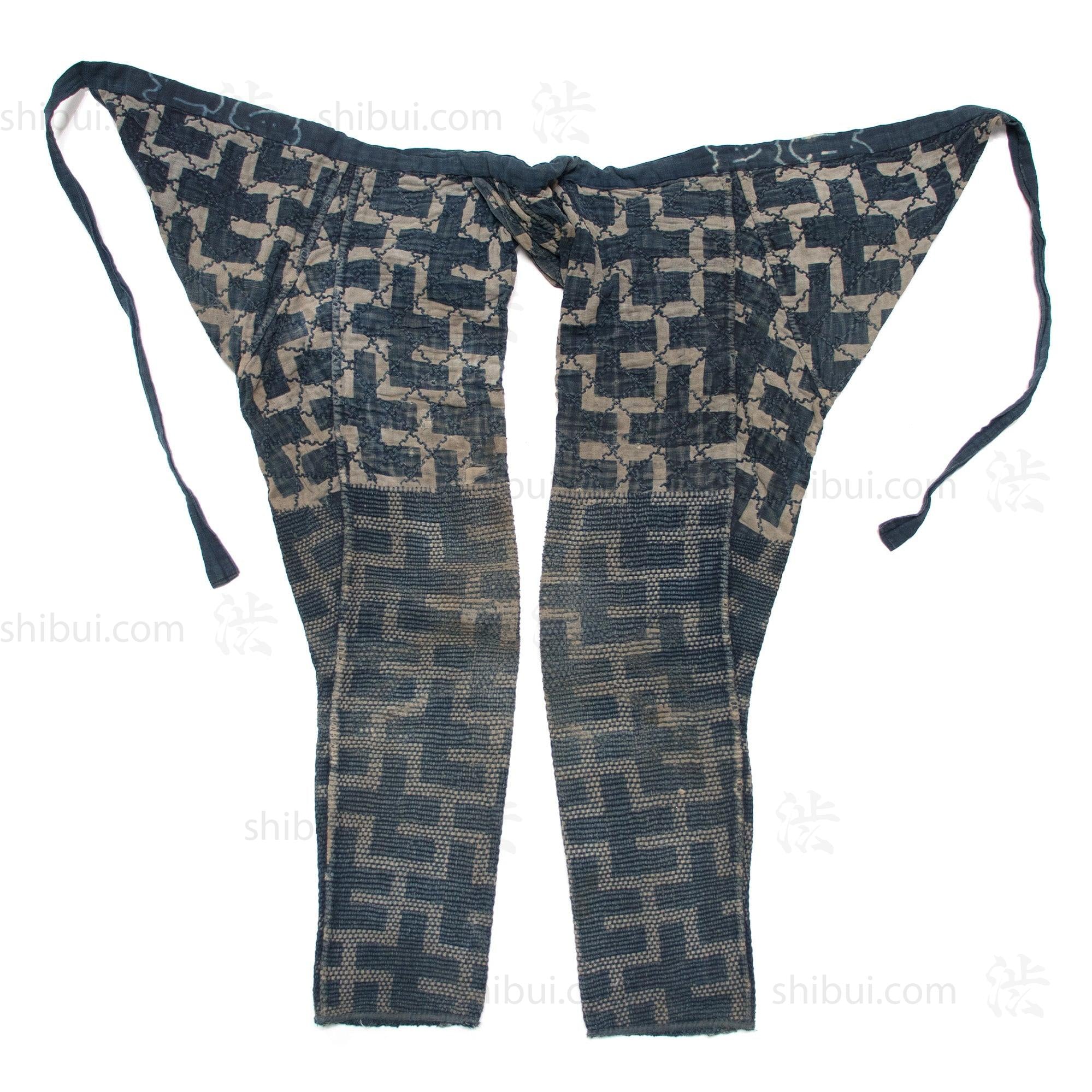 Antique Japanese Sashiko Momohiki Fireman's Pants