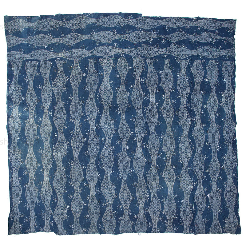 Katazome Futonji - Japanese Stencil Resisted Indigo Dyed Cotton