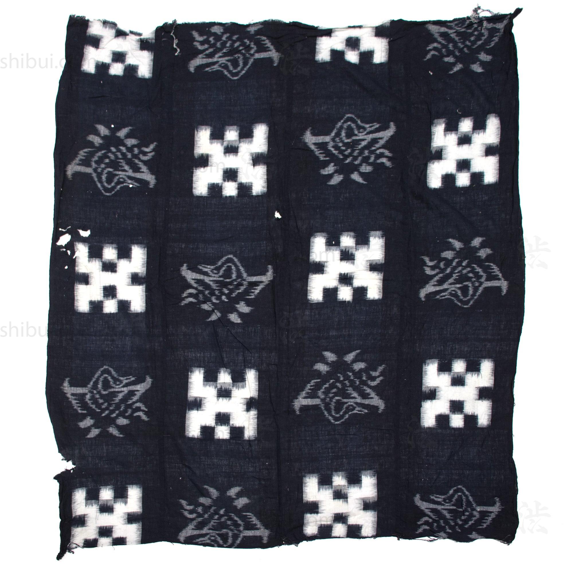 E-gasuri Crane Sheet | Antique Japanese Indigo