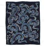 Tsutsugaki Futonji  with Arabesque Motif - Japanese Indigo
