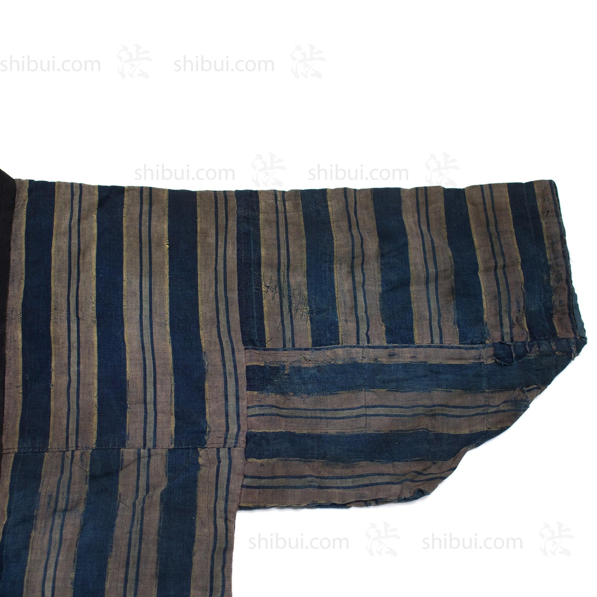 Japanese Boro Indigo Short Shima Coat