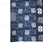 E-Gasuri Koi & Crane Sheet | Japanese Indigo