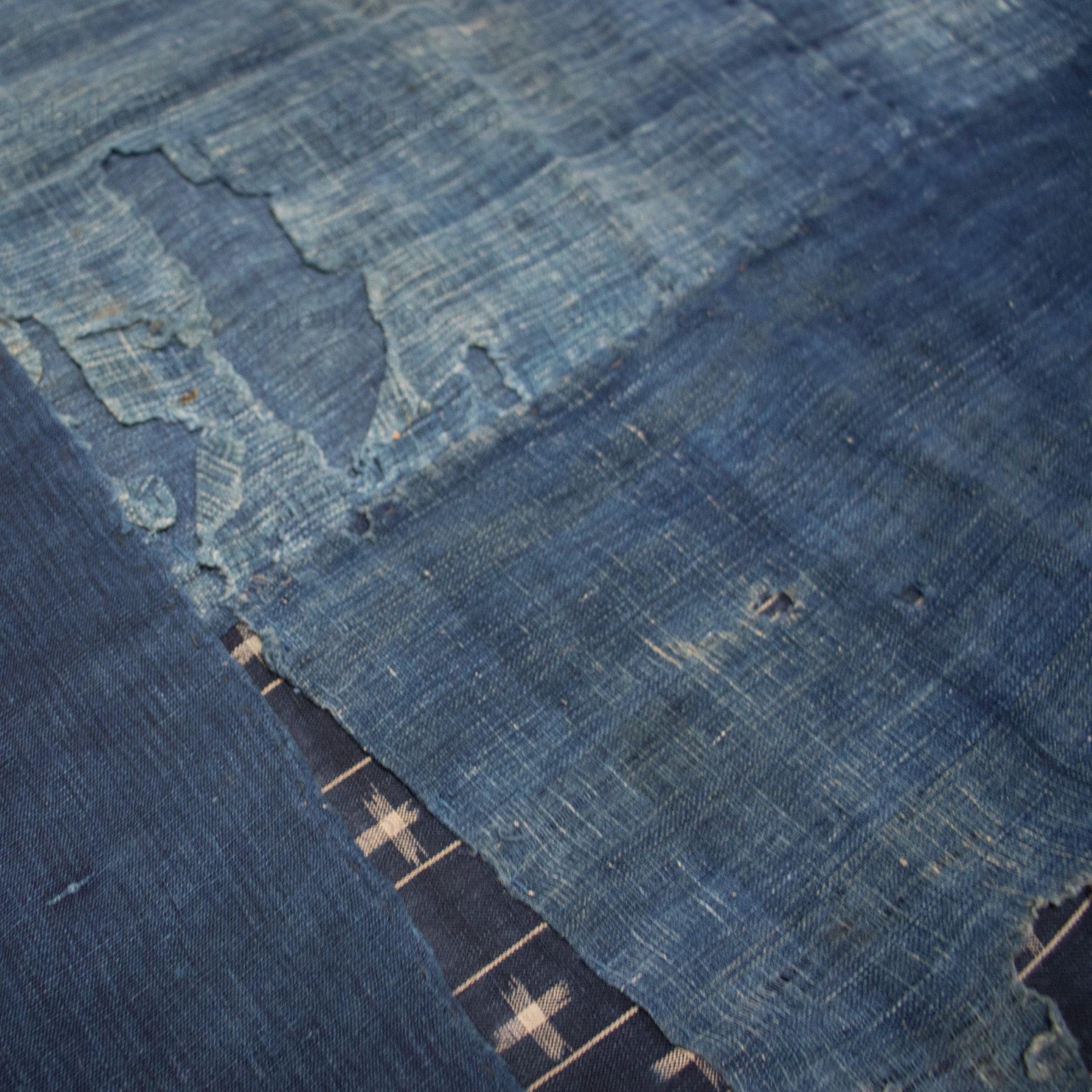 Antique Kasuri Boro Sheet | Japanese Indigo