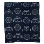 E-Gasuri Futonji with Moneybags | Japanese Indigo