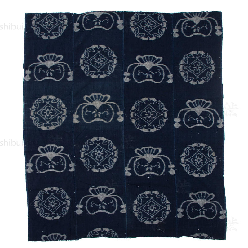 E-Gasuri Futonji with Moneybags | Japanese Indigo