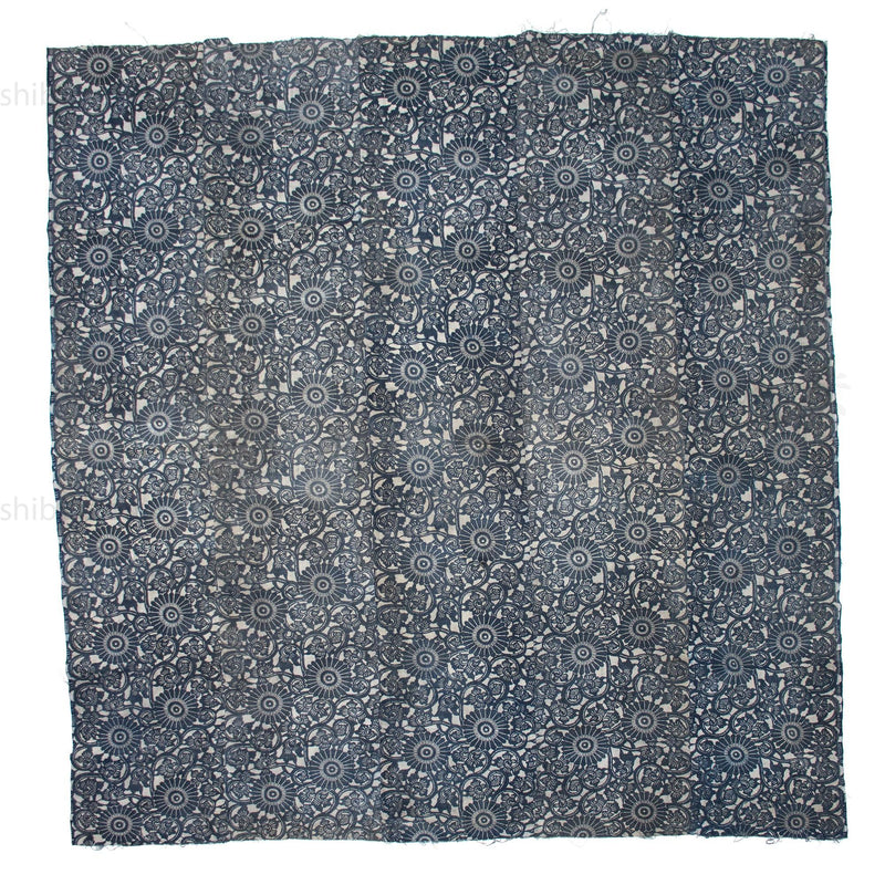 Katazome Futonji -Japanese Indigo Futon Cover with Kiku Motif