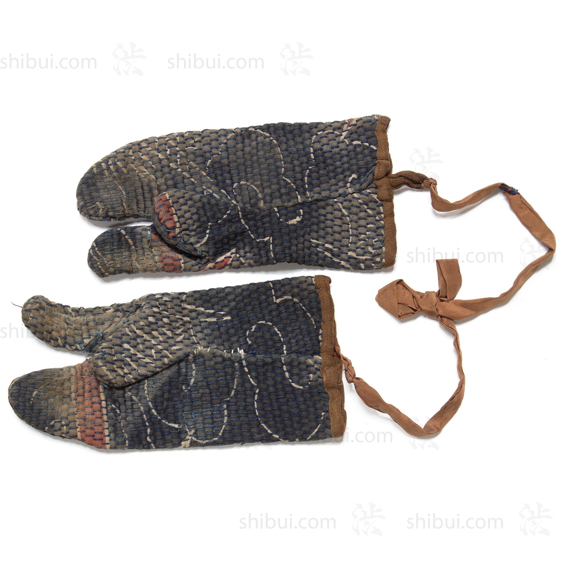 Sashiko Quilted Japanese 19th Century Fireman's Gloves