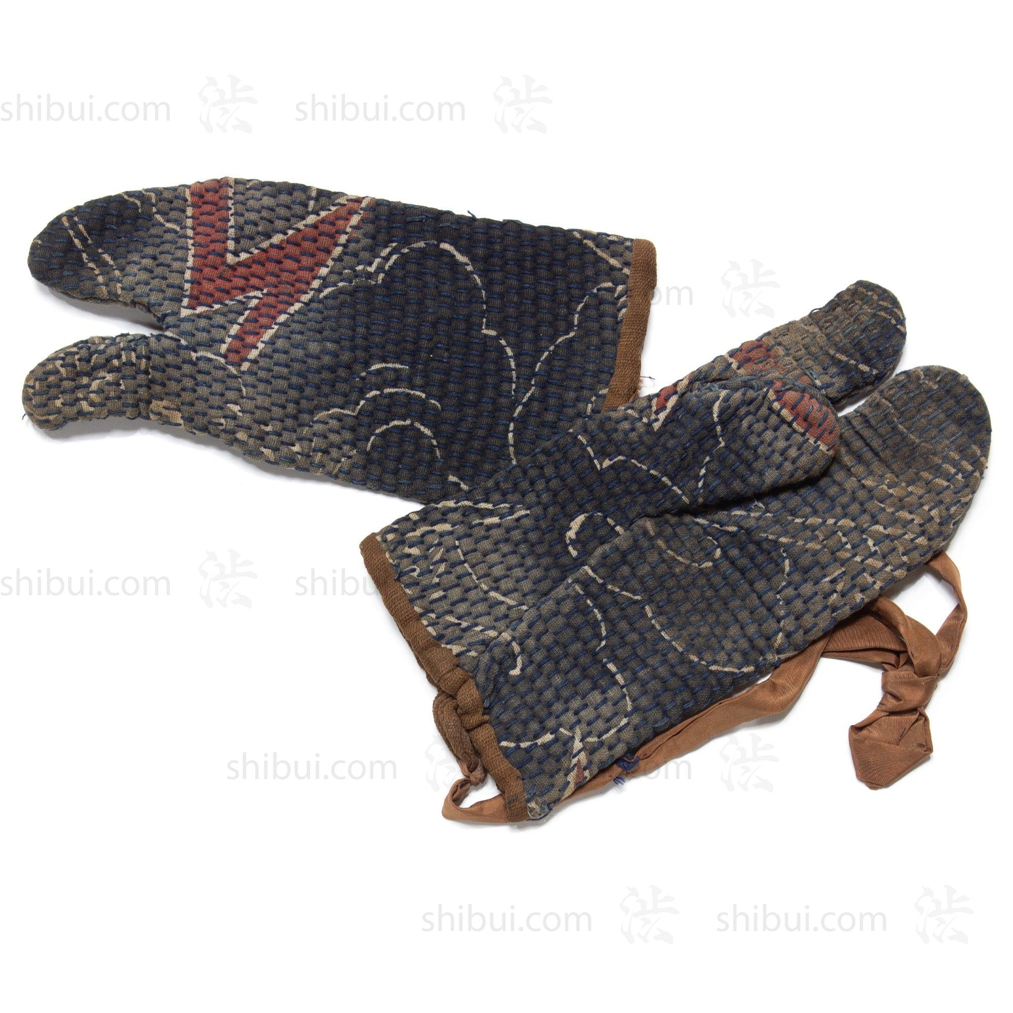 Sashiko Quilted Japanese 19th Century Fireman's Gloves