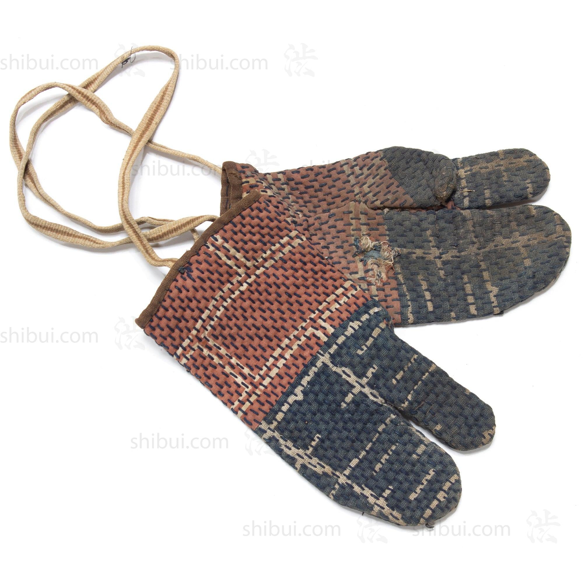 Sashiko Quilted Japanese 19th Century Fireman's Gloves