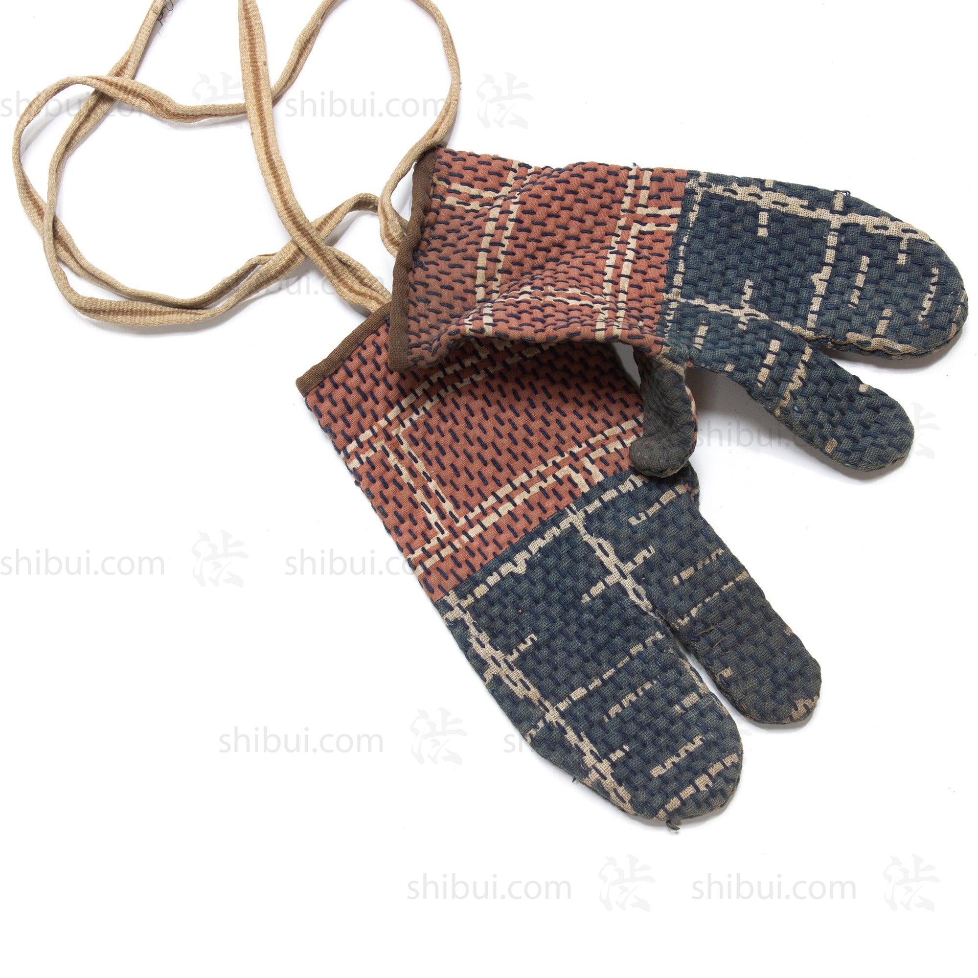 Sashiko Quilted Japanese 19th Century Fireman's Gloves