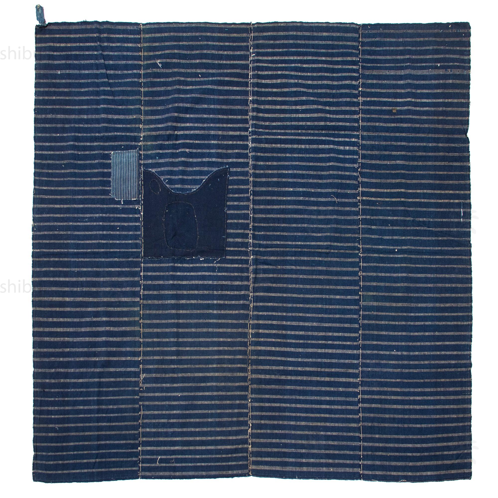 Boro Shima Sheet | Japanese Indigo Woven Stripe