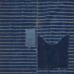 Boro Shima Sheet | Japanese Indigo Woven Stripe