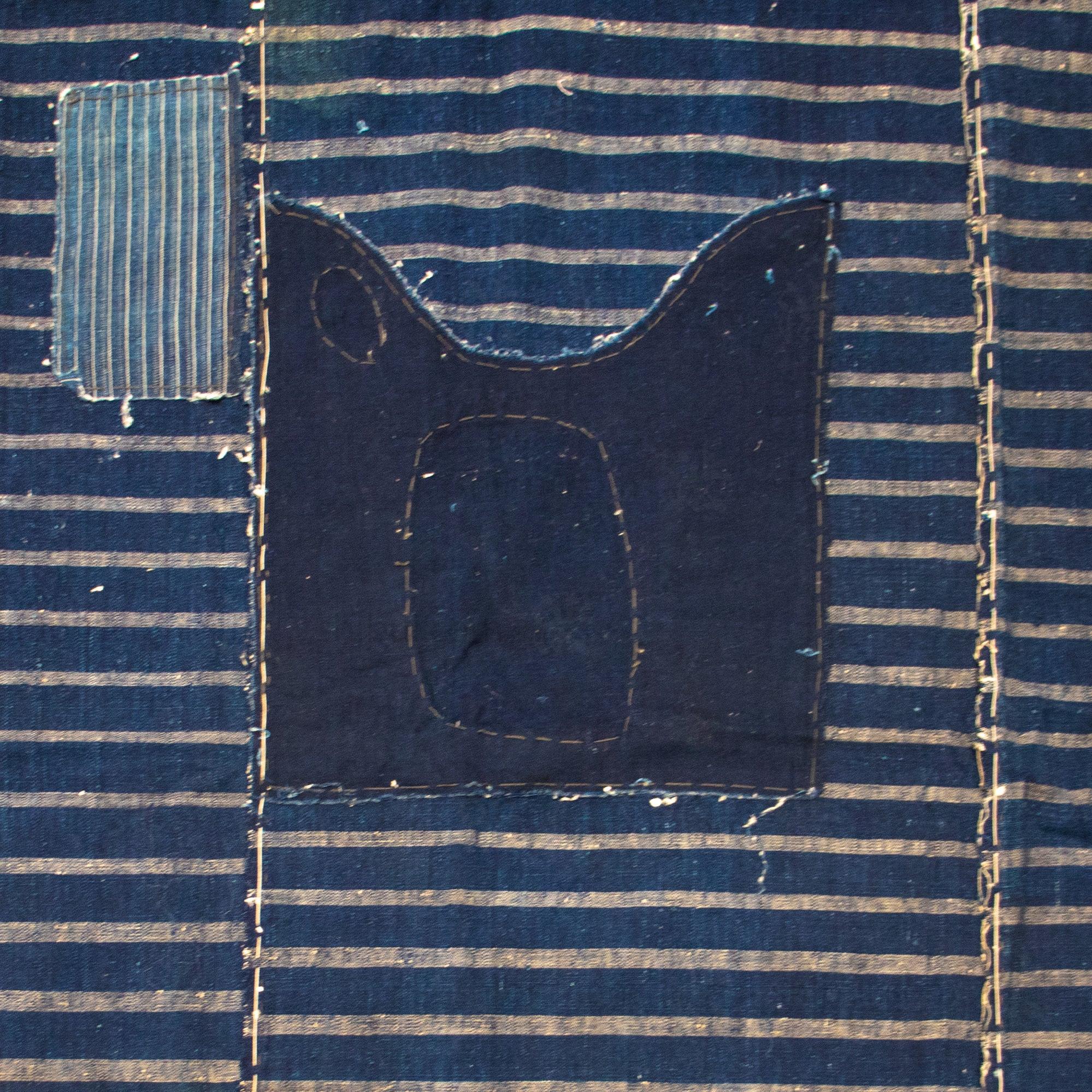 Boro Shima Sheet | Japanese Indigo Woven Stripe