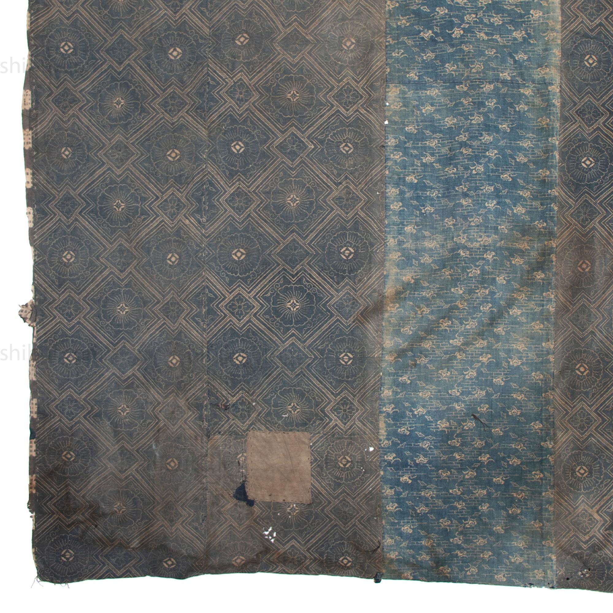 Katazome Boro Futonji -Japanese Indigo Futon Cover