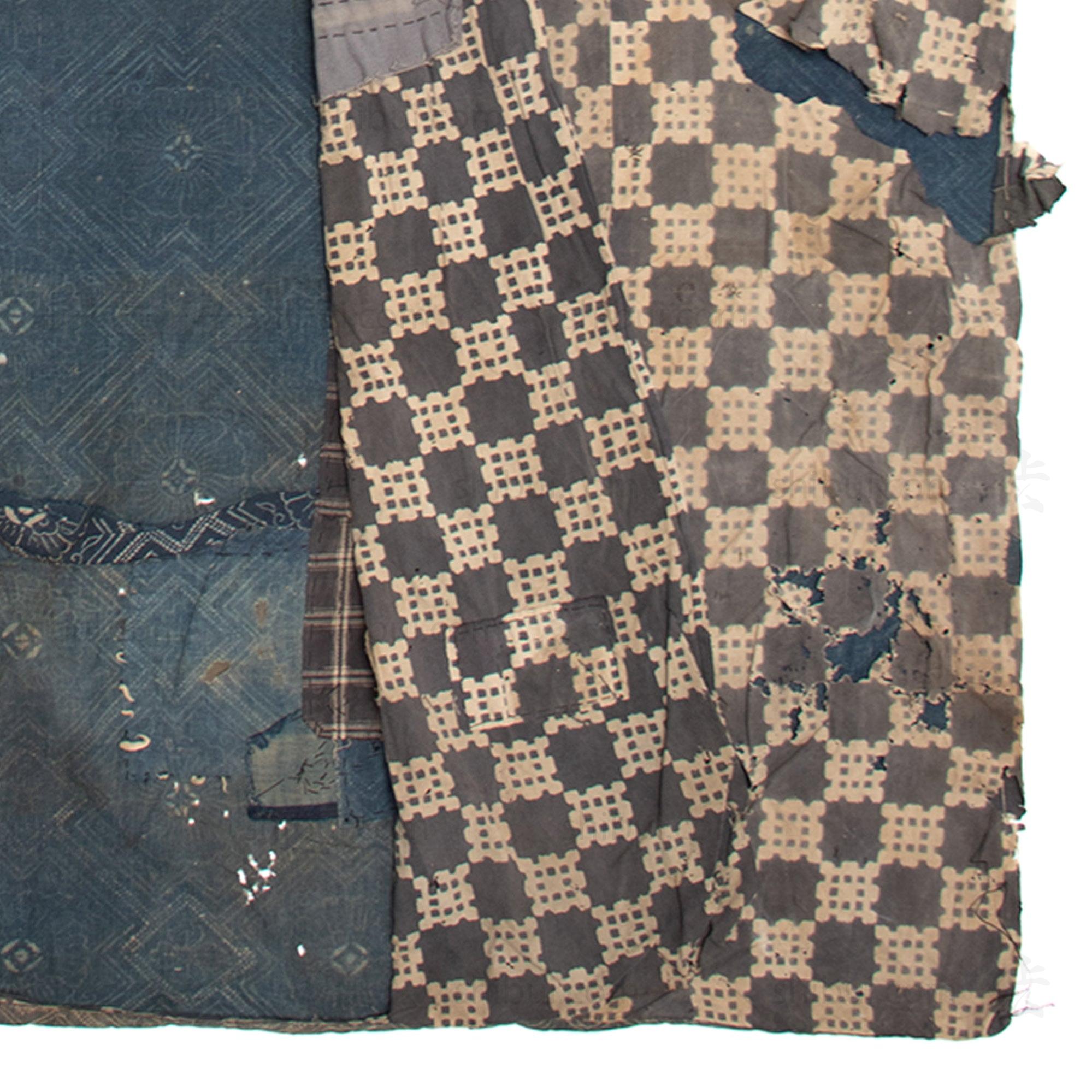 Katazome Boro Futonji -Japanese Indigo Futon Cover