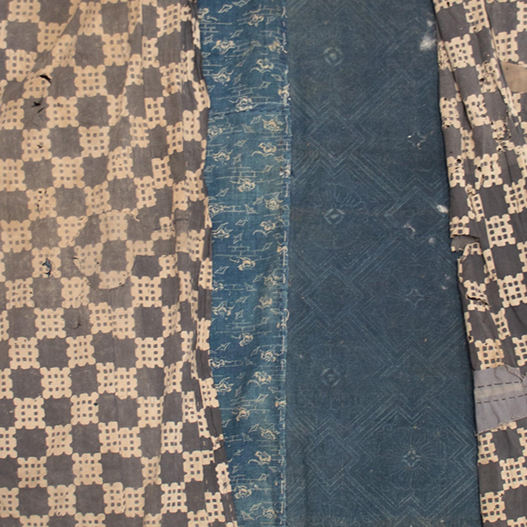 Katazome Boro Futonji -Japanese Indigo Futon Cover