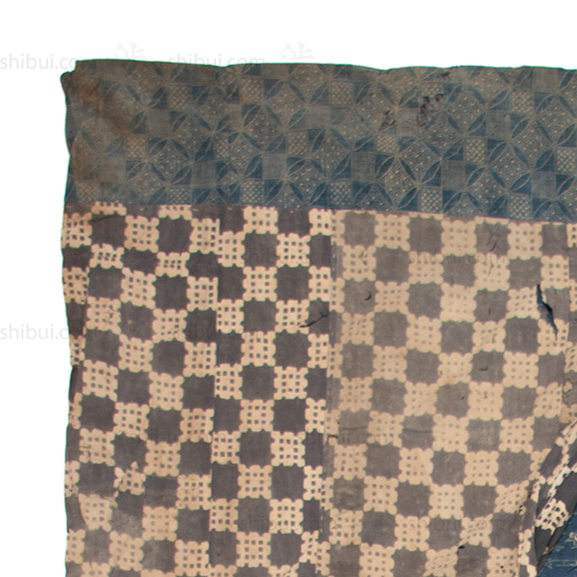 Katazome Boro Futonji -Japanese Indigo Futon Cover