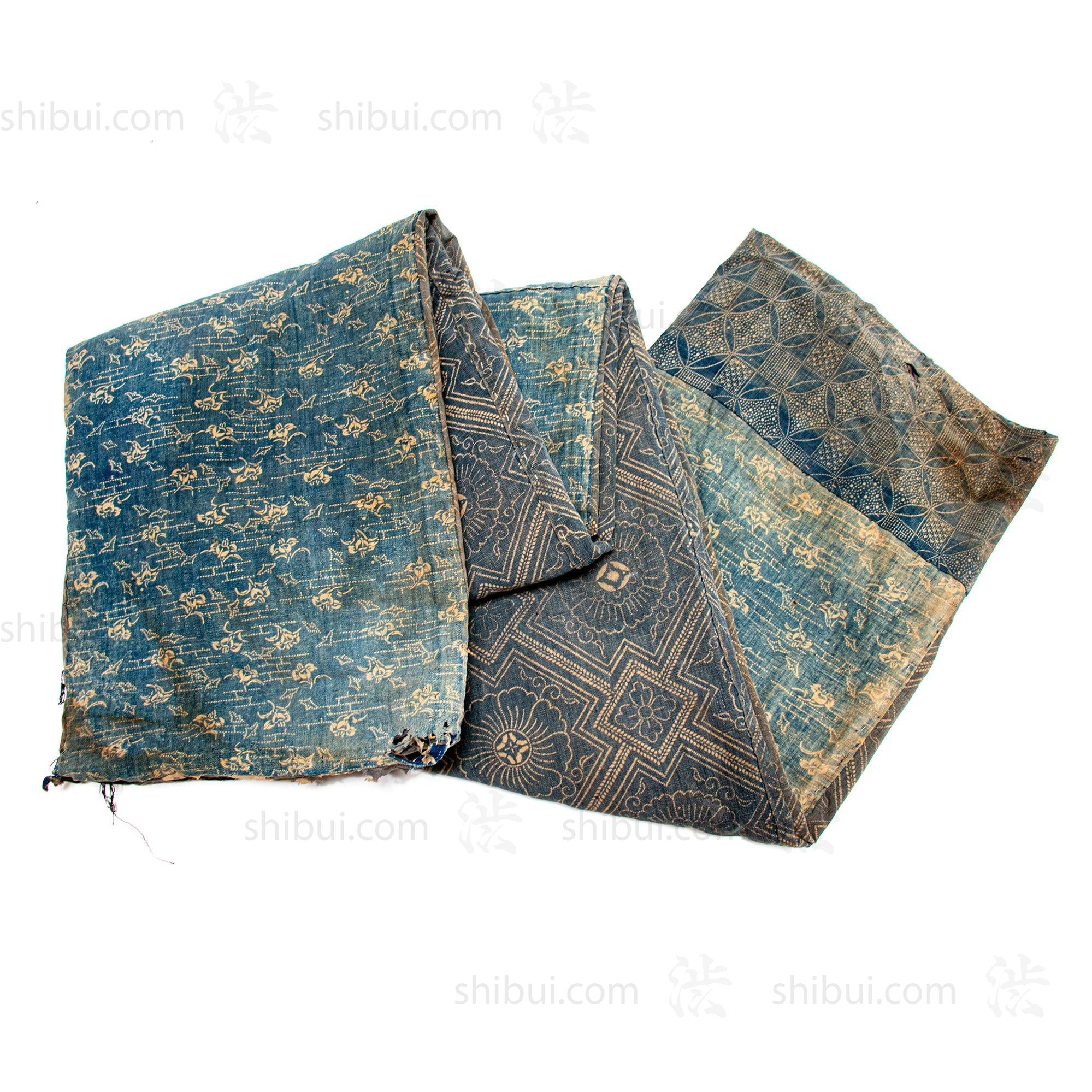 Katazome Boro Futonji -Japanese Indigo Futon Cover