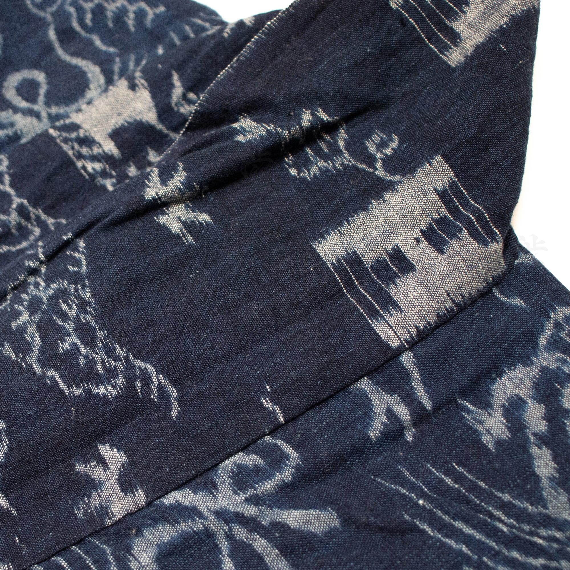 Vintage Japanese Indigo Kasuri Cotton Yogi Shell