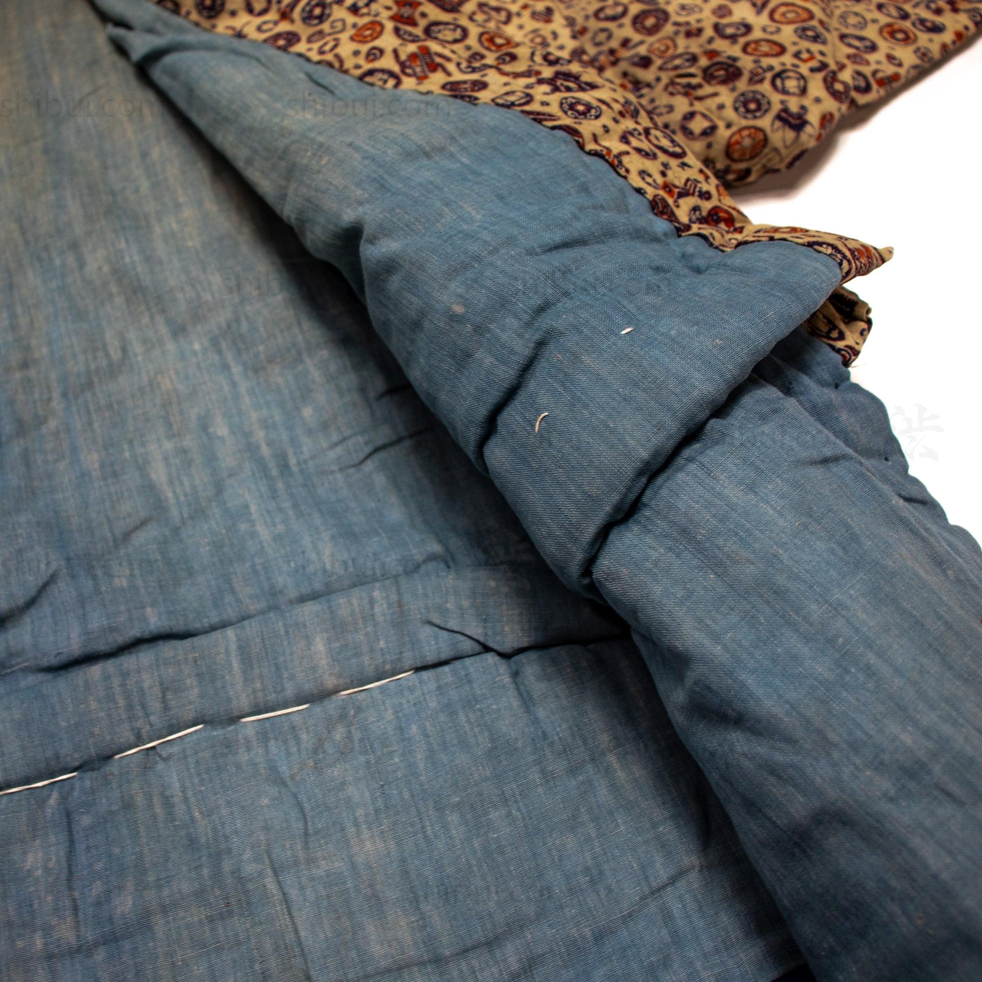 Quilted Chintz Pattern Kimono with Coin and Lucky Symbols