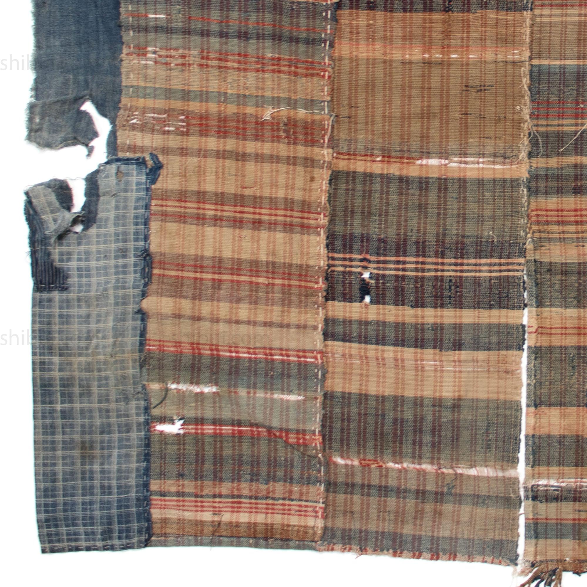 Indigo Sakiori Blanket with Boro Edge