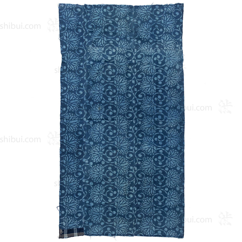 3 Panel Japanese Indigo Aoi Katazome Futonji Sheet