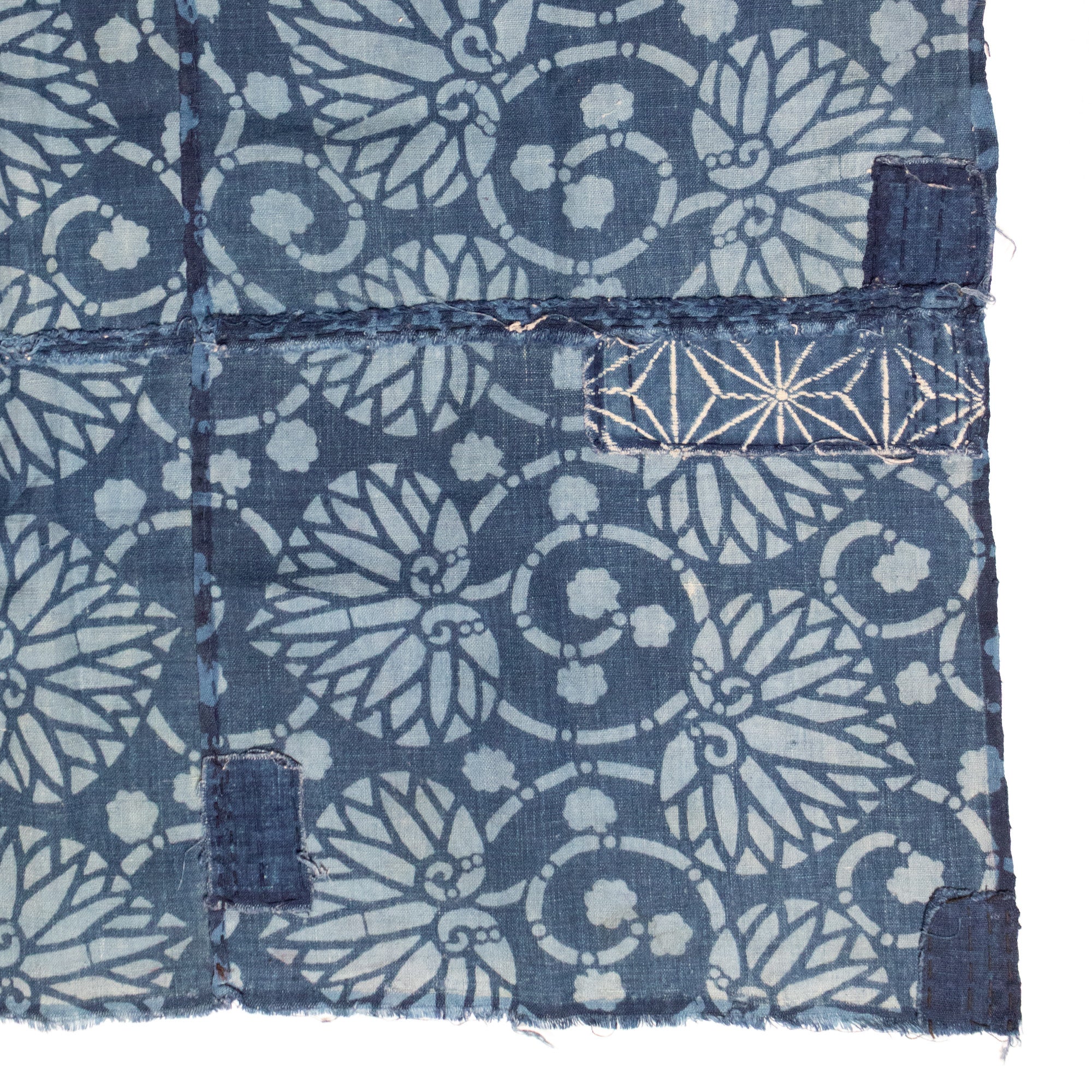 3 Panel Japanese Indigo Aoi Katazome Futonji Sheet