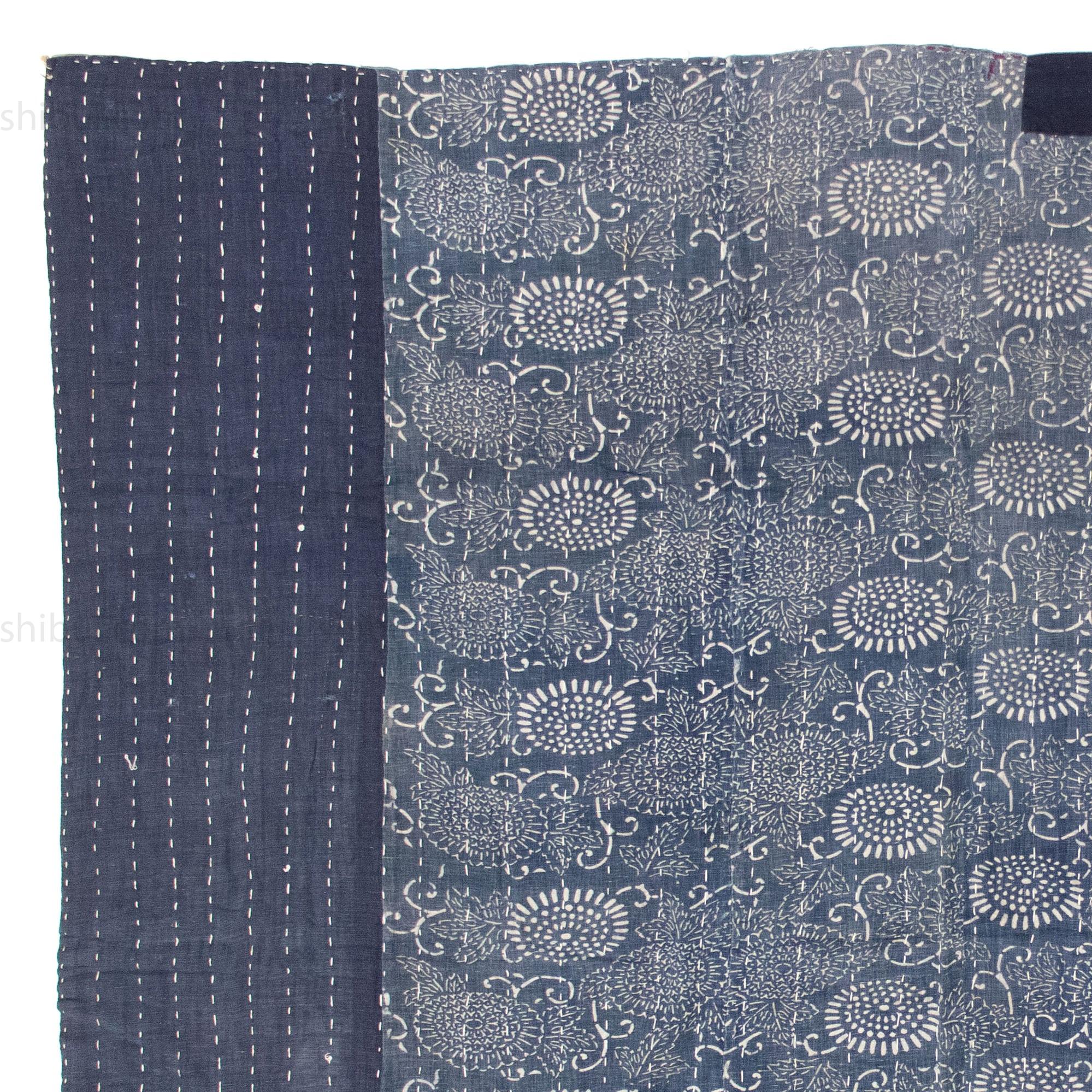 Katazome & Sashiko Multilayer Blanket | Japanese Stencil Resisted Indigo Dyed Cotton