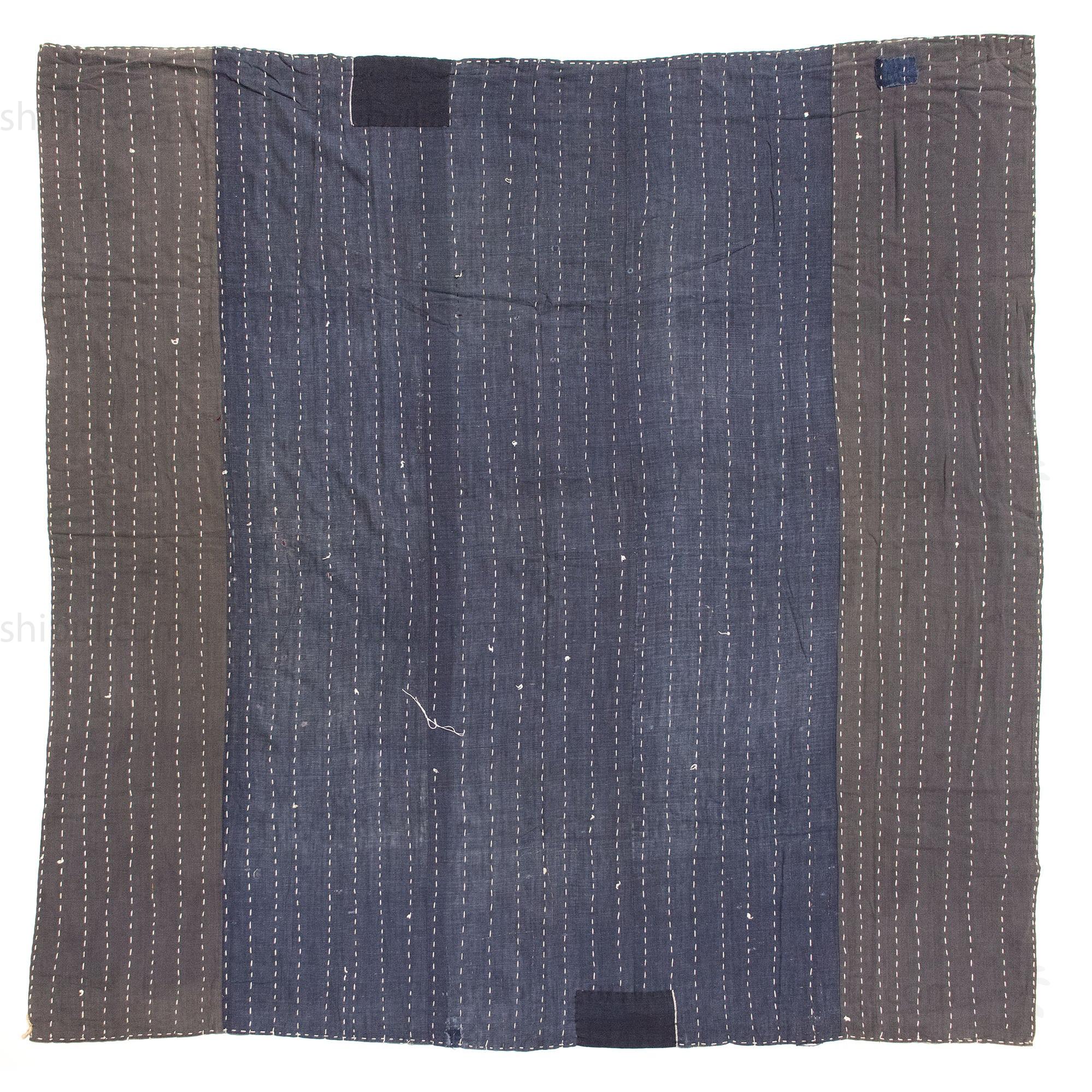 Katazome & Sashiko Multilayer Blanket | Japanese Stencil Resisted Indigo Dyed Cotton
