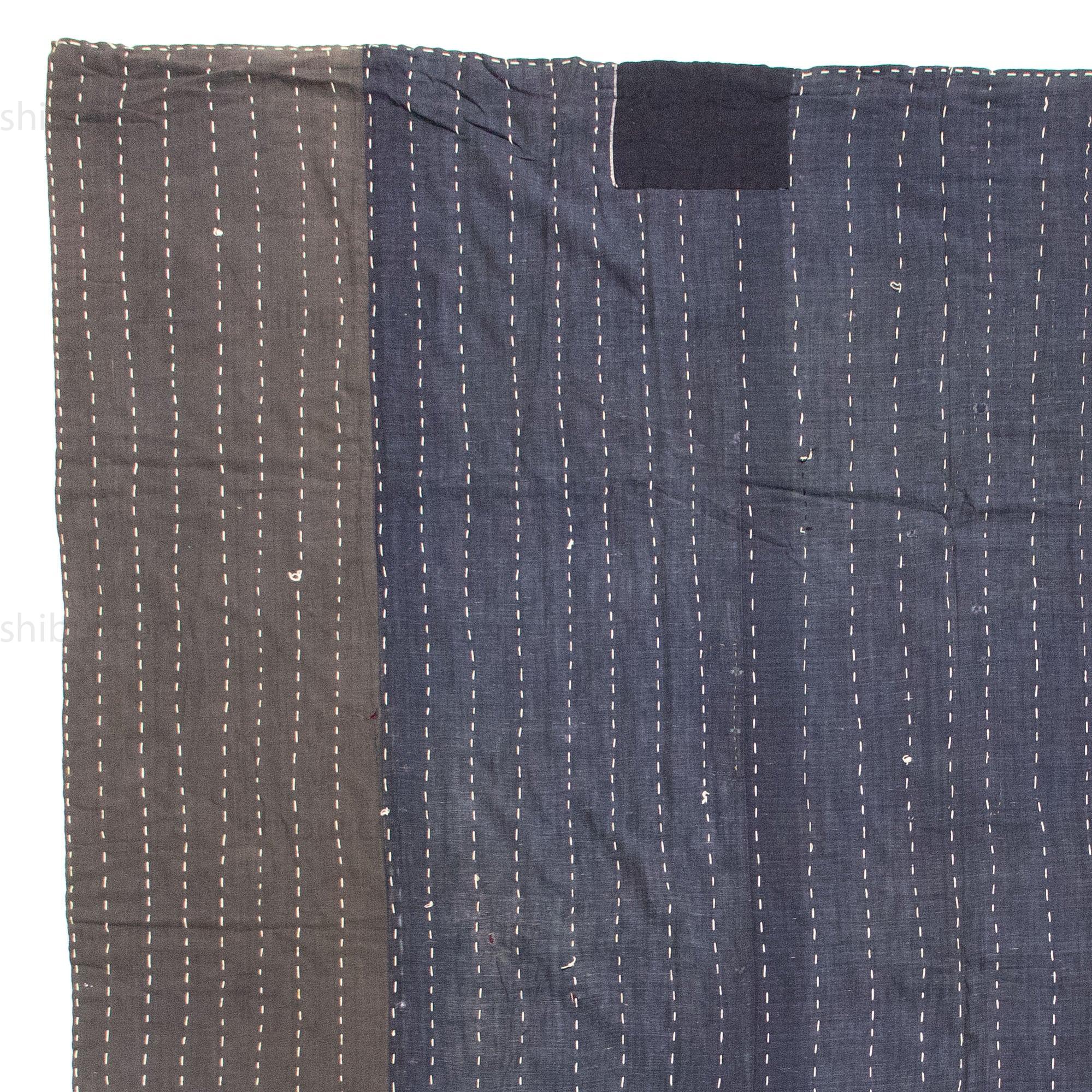 Katazome & Sashiko Multilayer Blanket | Japanese Stencil Resisted Indigo Dyed Cotton