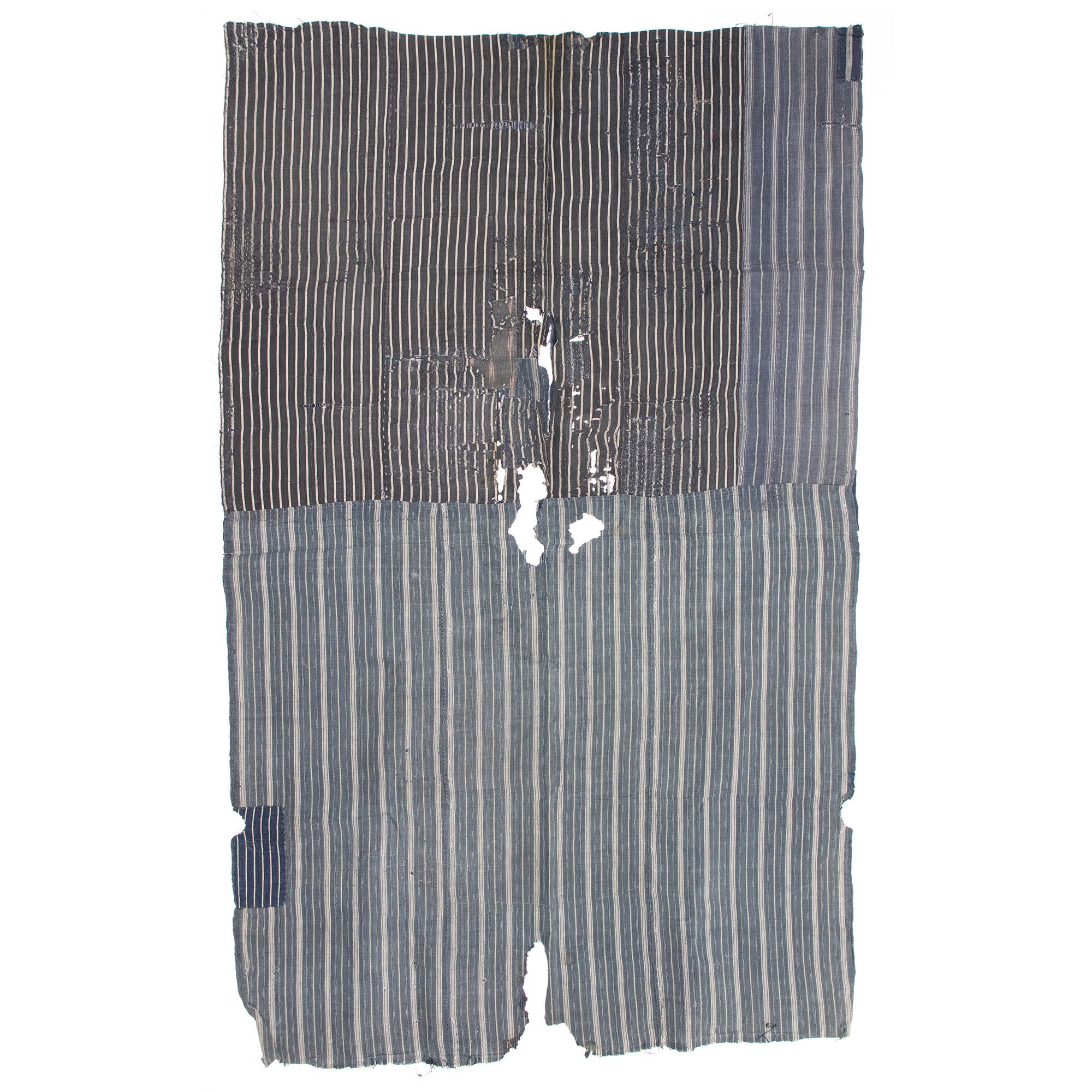 Indigo Shima Boro Sheet | Japanese Patchwork Textile