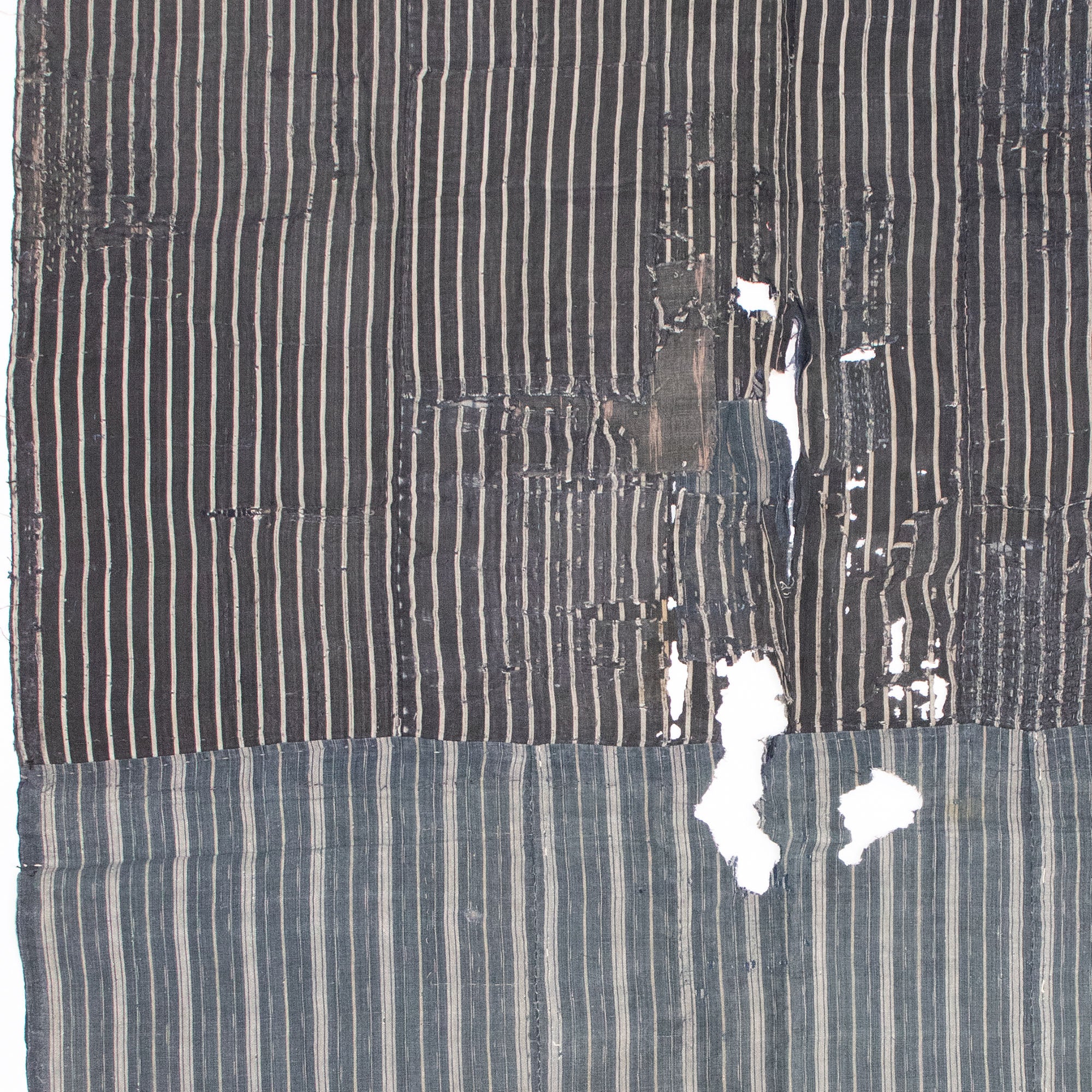 Indigo Shima Boro Sheet | Japanese Patchwork Textile