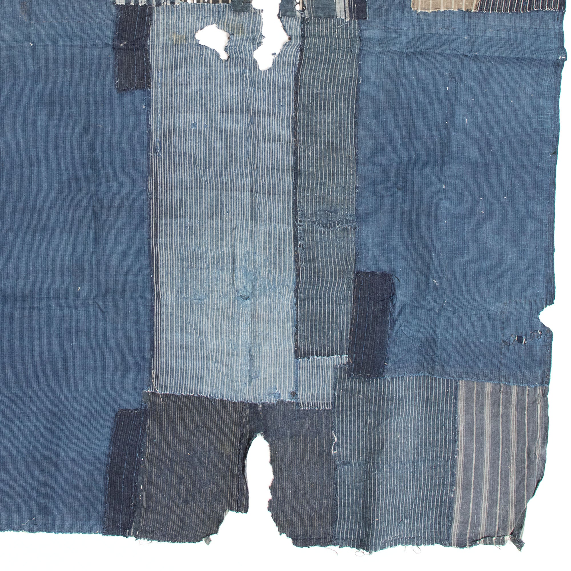 Indigo Shima Boro Sheet | Japanese Patchwork Textile