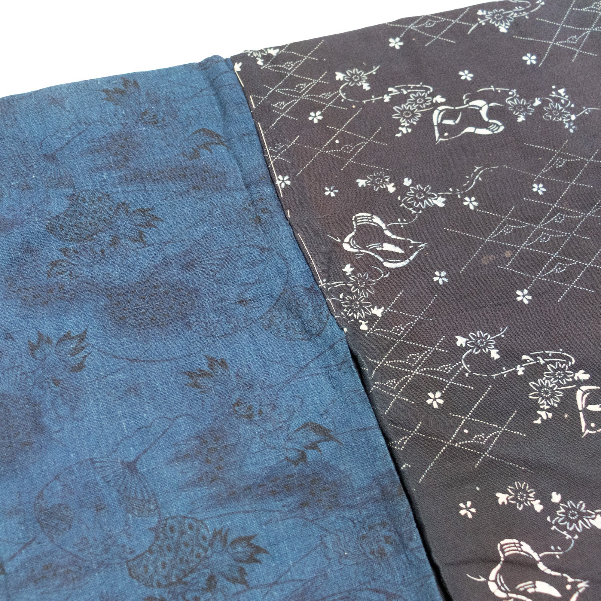 Yosegire Hanjuban with Black on Blue Katazome