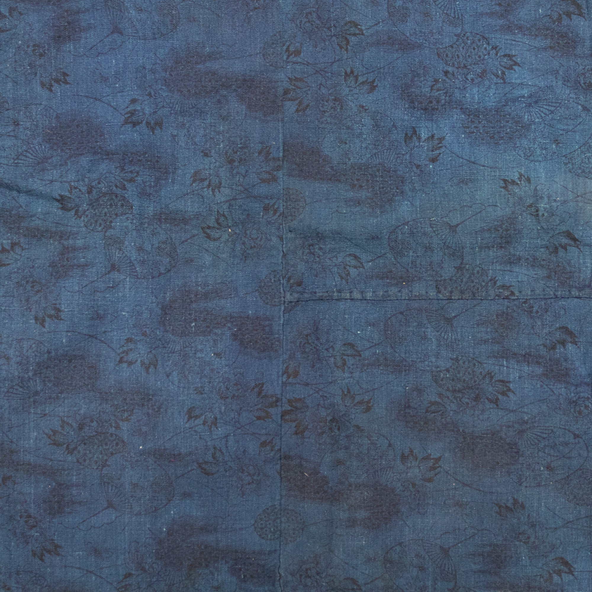 Yosegire Hanjuban with Black on Blue Katazome