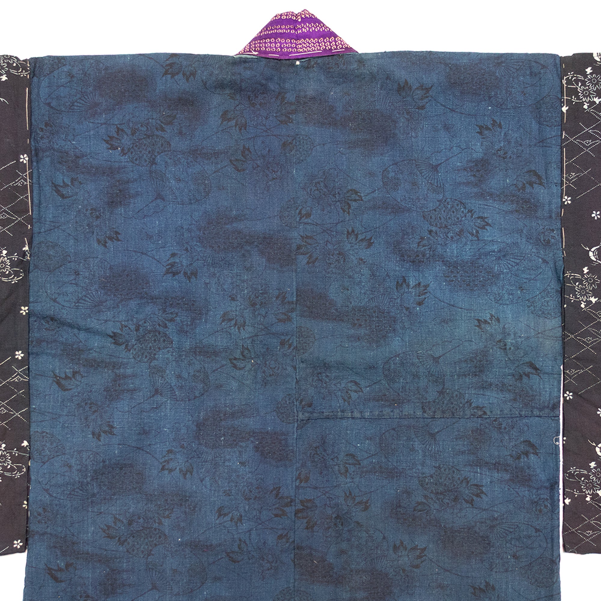 Yosegire Hanjuban with Black on Blue Katazome