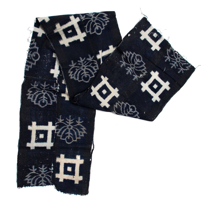 Japanese Patchwork Indigo Egasuri Ikat Panel