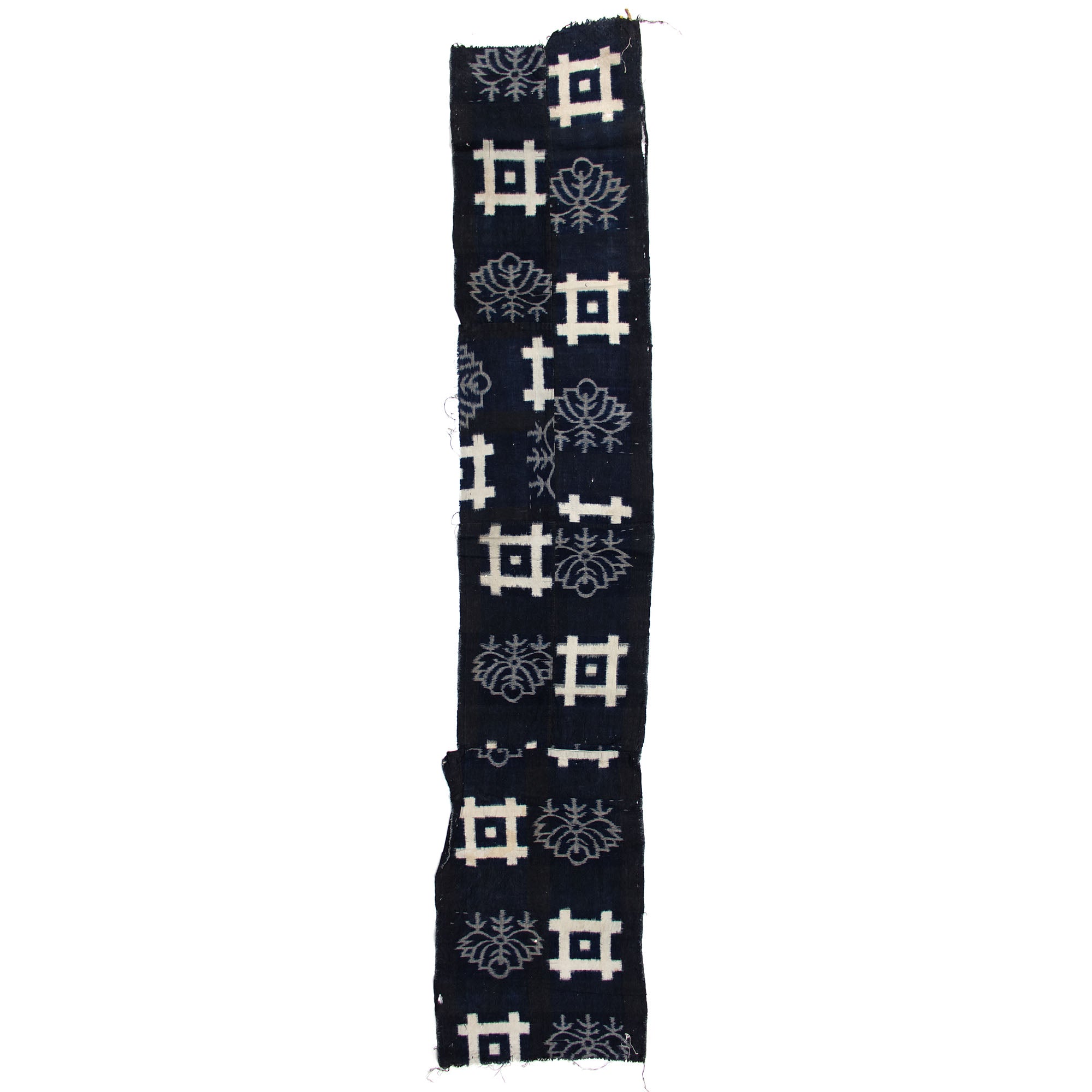 Japanese Patchwork Indigo Egasuri Ikat Panel