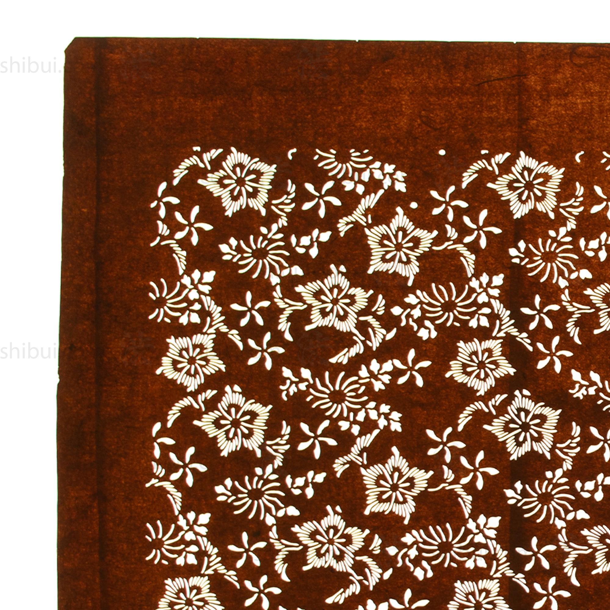 Meiji Floral Katagami | Japanese Lacquered Paper Stencil