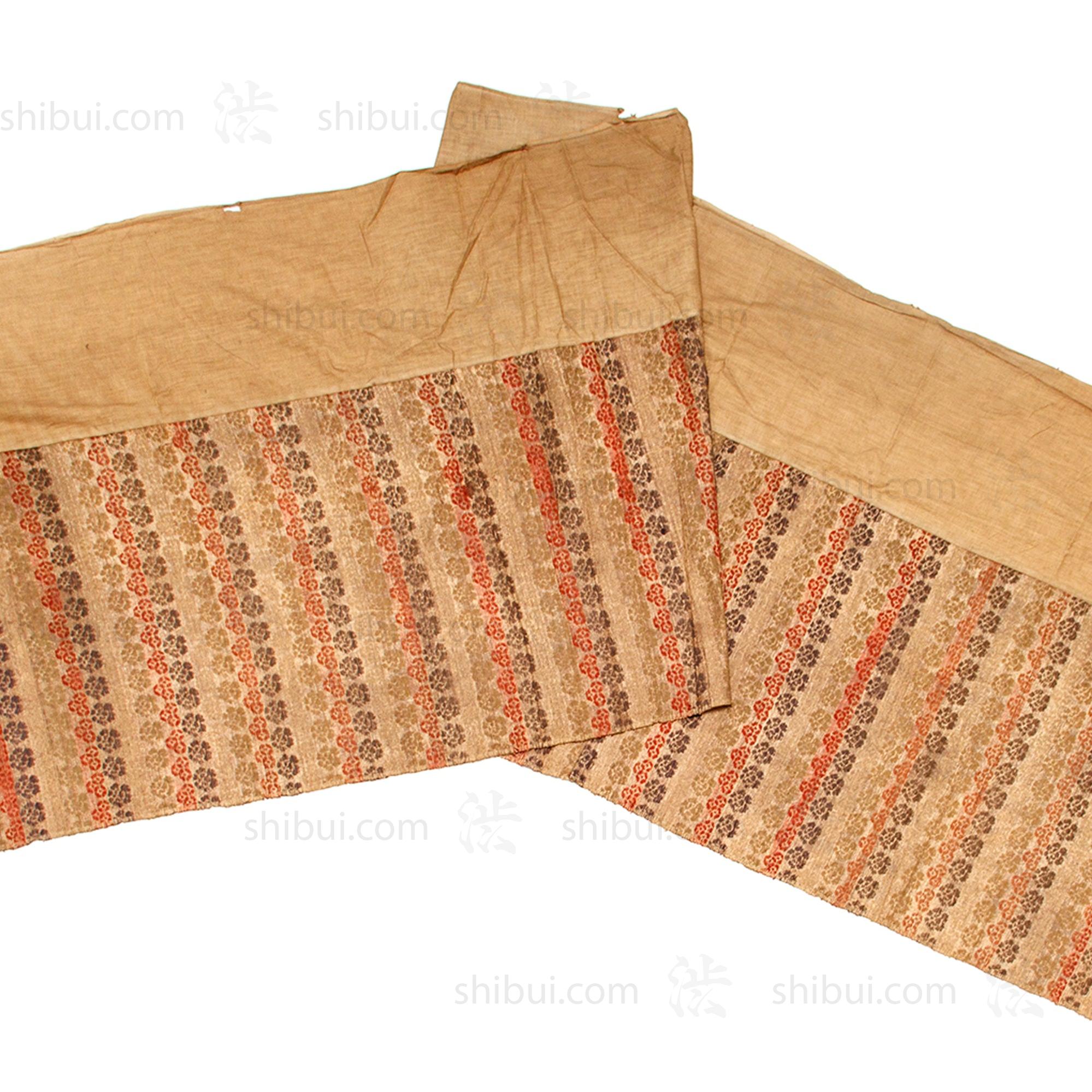 Rare Japanese Antique Paper and Silk Floral Temple Cloth