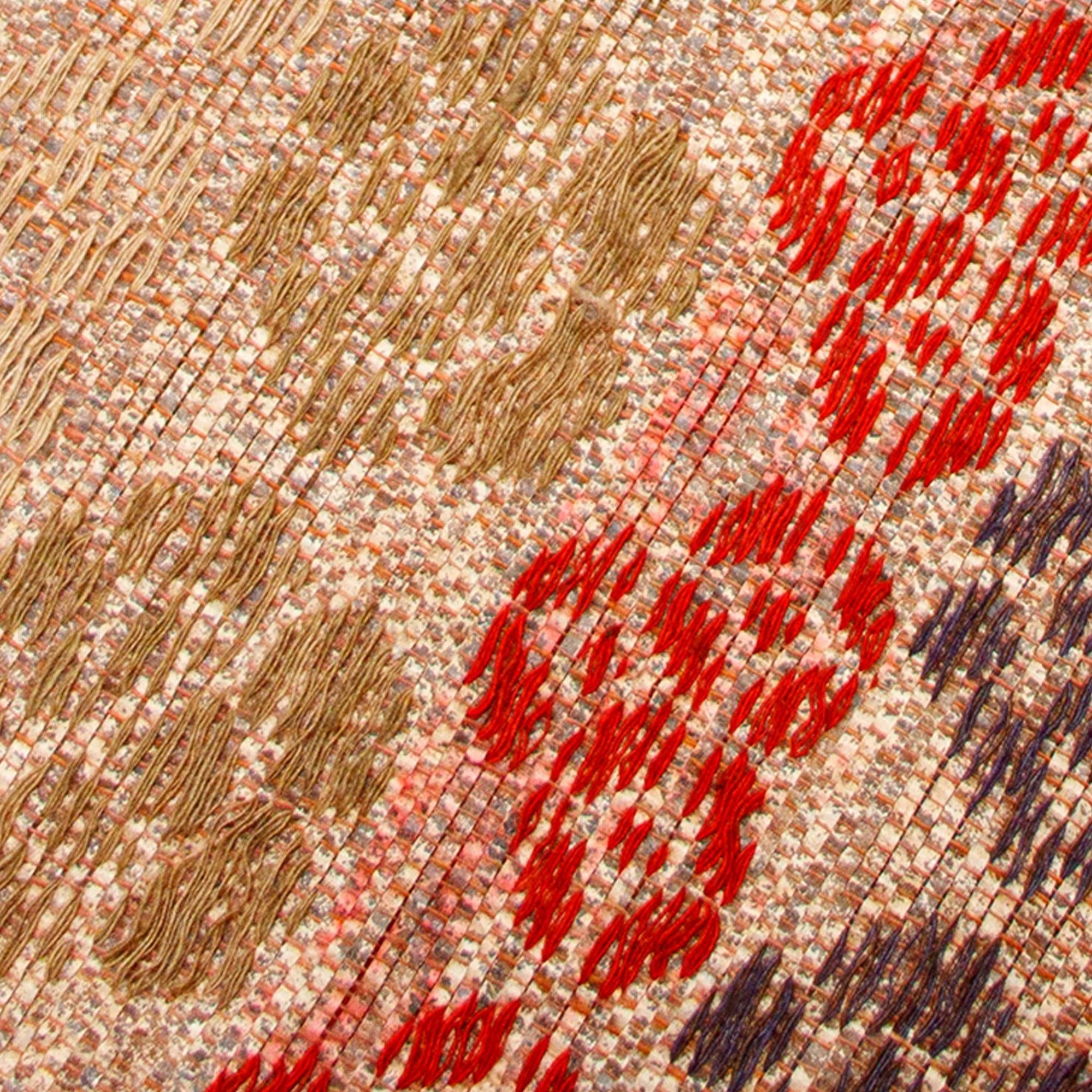 Rare Japanese Antique Paper and Silk Floral Temple Cloth