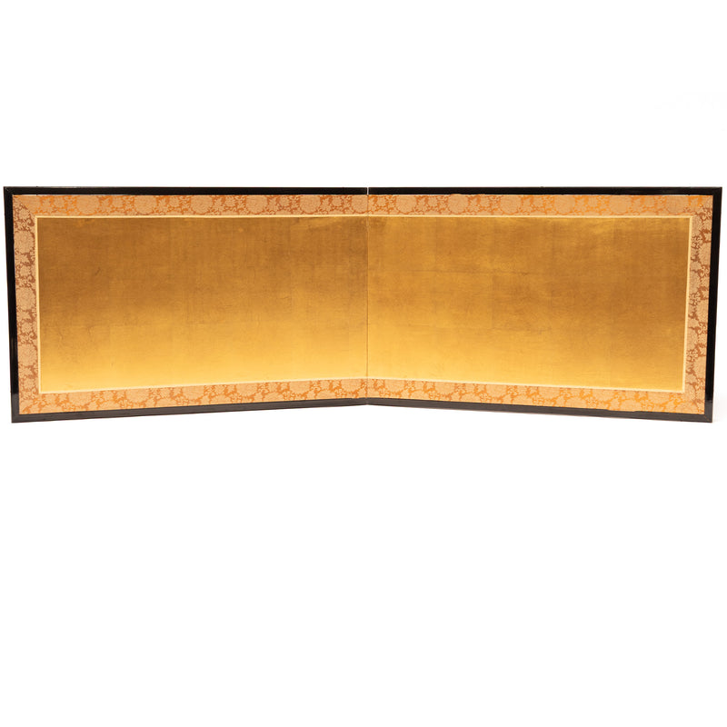 Gold Leaf Furosaki Byobu | Japanese Folding Screen Panel