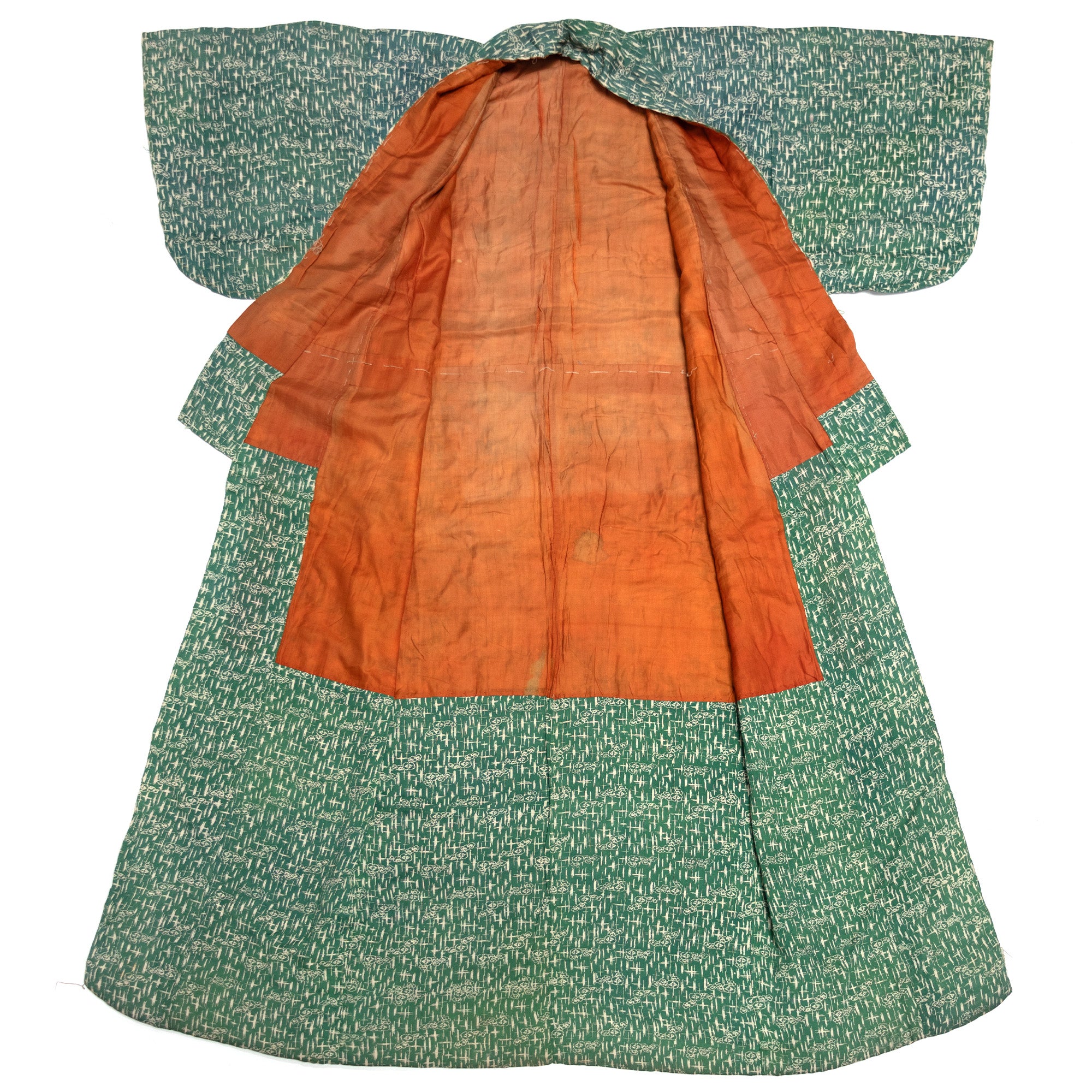 Green Edo Komon | Silk Ladies Kimono