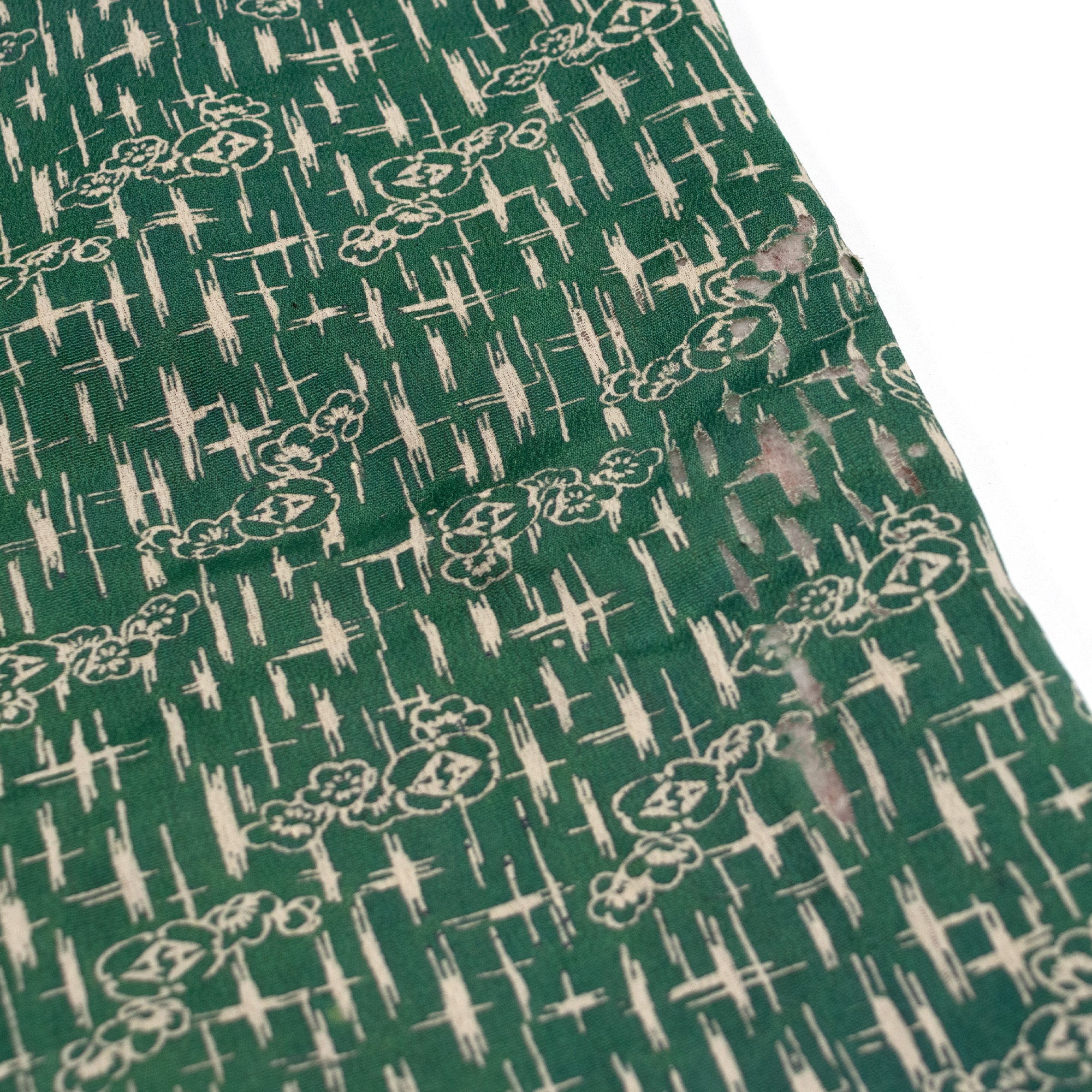 Green Edo Komon | Silk Ladies Kimono